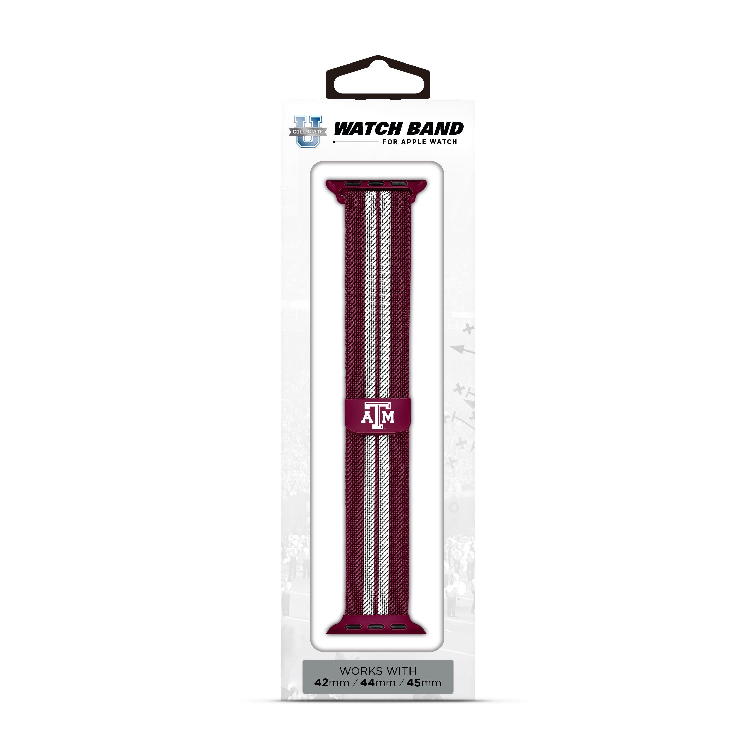 Texas A&M Aggies NCAA Striped Metallic Watch Band (42mm)