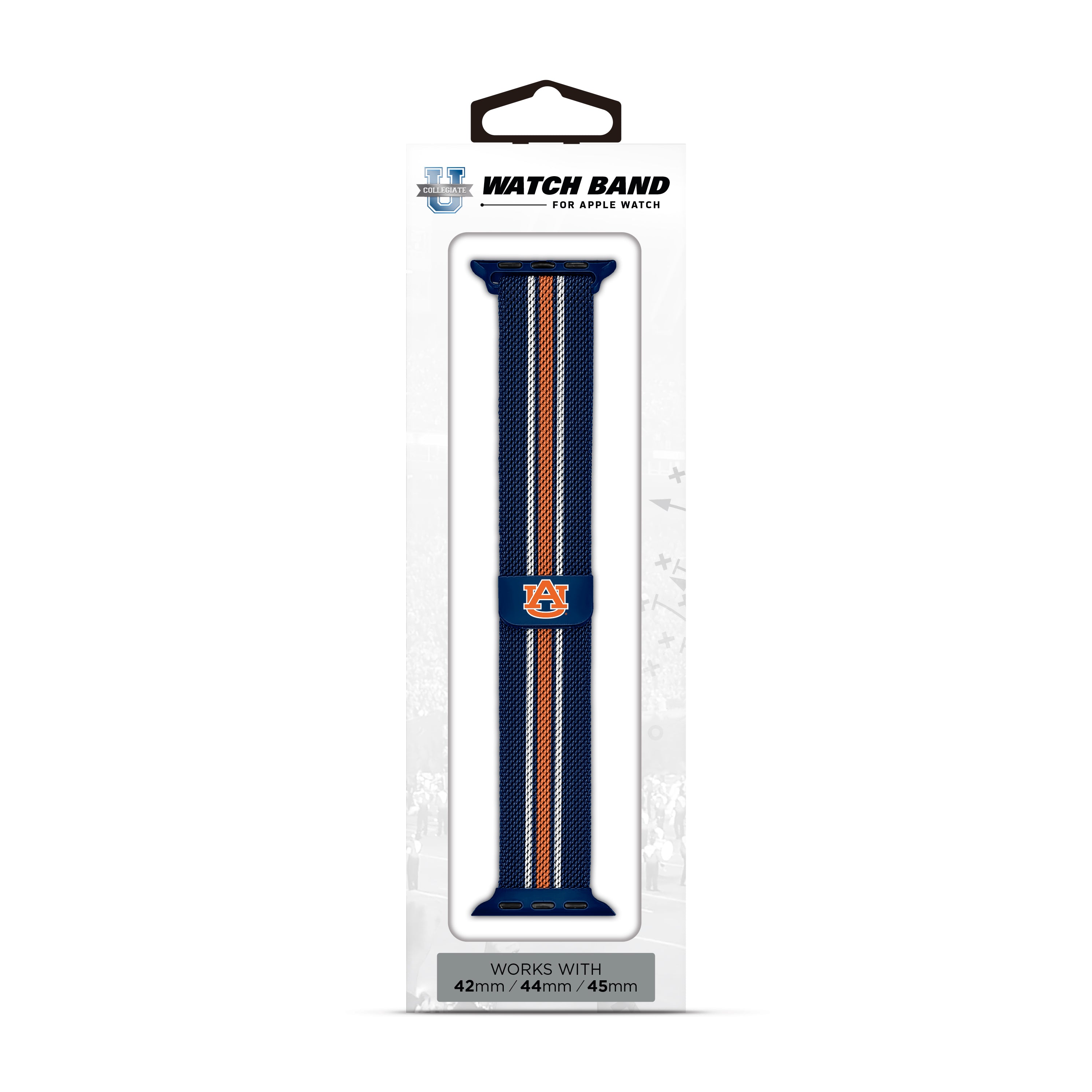 Auburn Tigers NCAA Striped Metallic Watch Band (42mm)