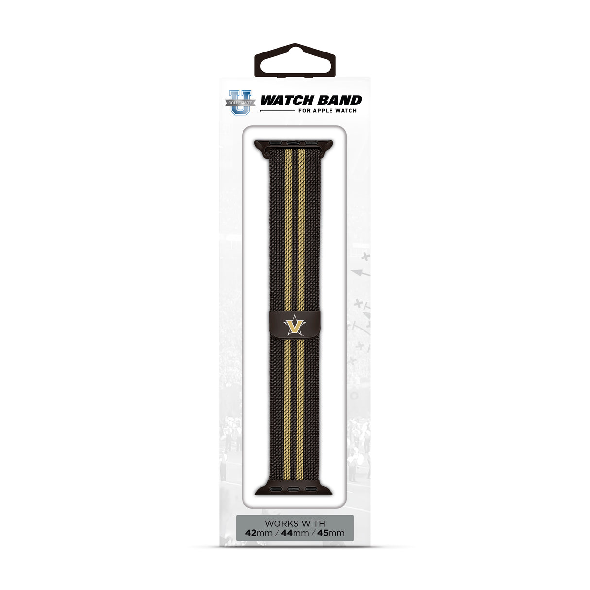 Vanderbilt Commodores NCAA Striped Metallic Watch Band (42mm)