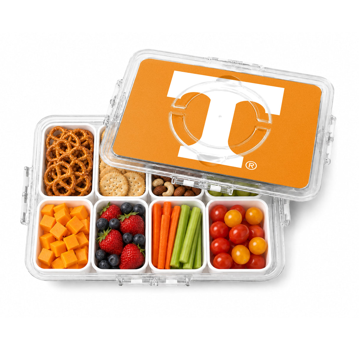 SOAR NCAA Snackle Box- 8 Compartments- Tennessee Volunteers