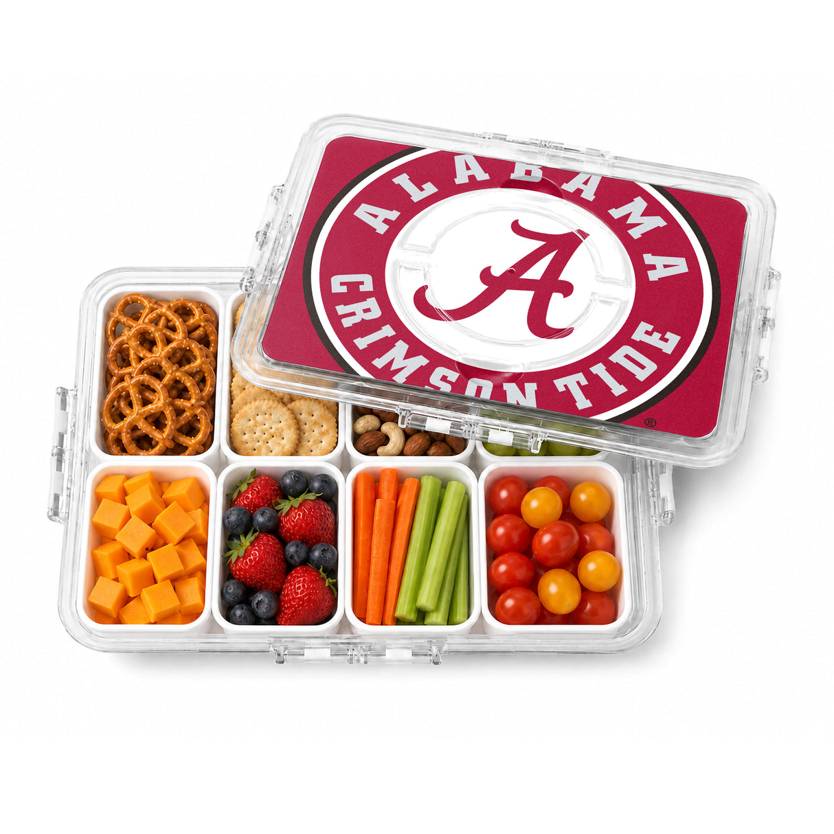 SOAR NCAA Snackle Box- 8 Compartments- Alabama Crimson Tide