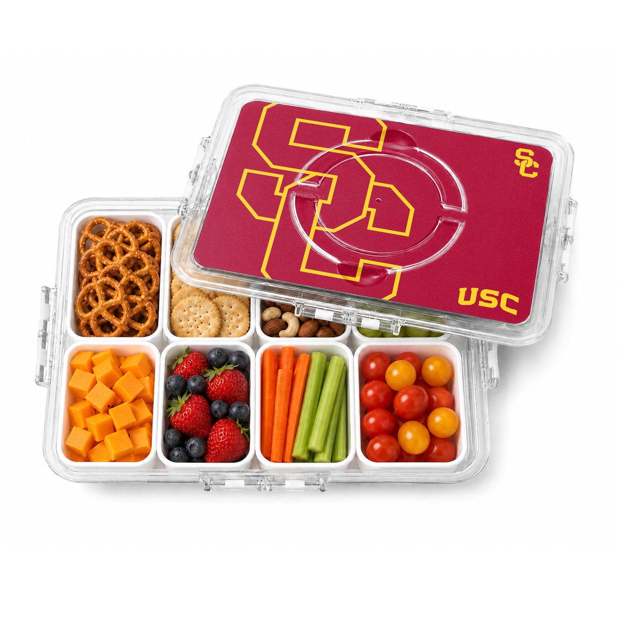 SOAR NCAA Snackle Box- 8 Compartments- USC Trojans