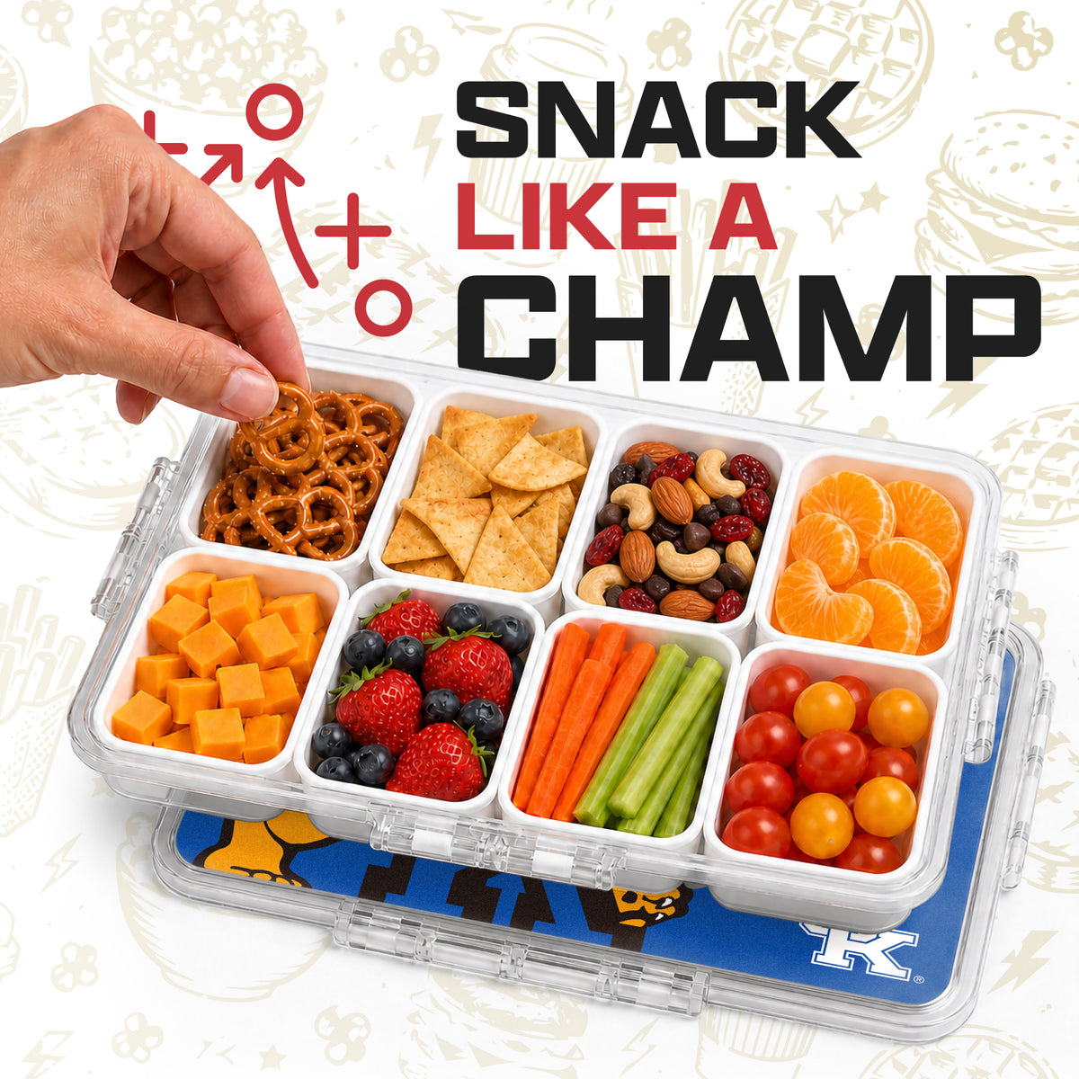 SOAR NCAA Snackle Box- 8 Compartments- Clemson Tigers