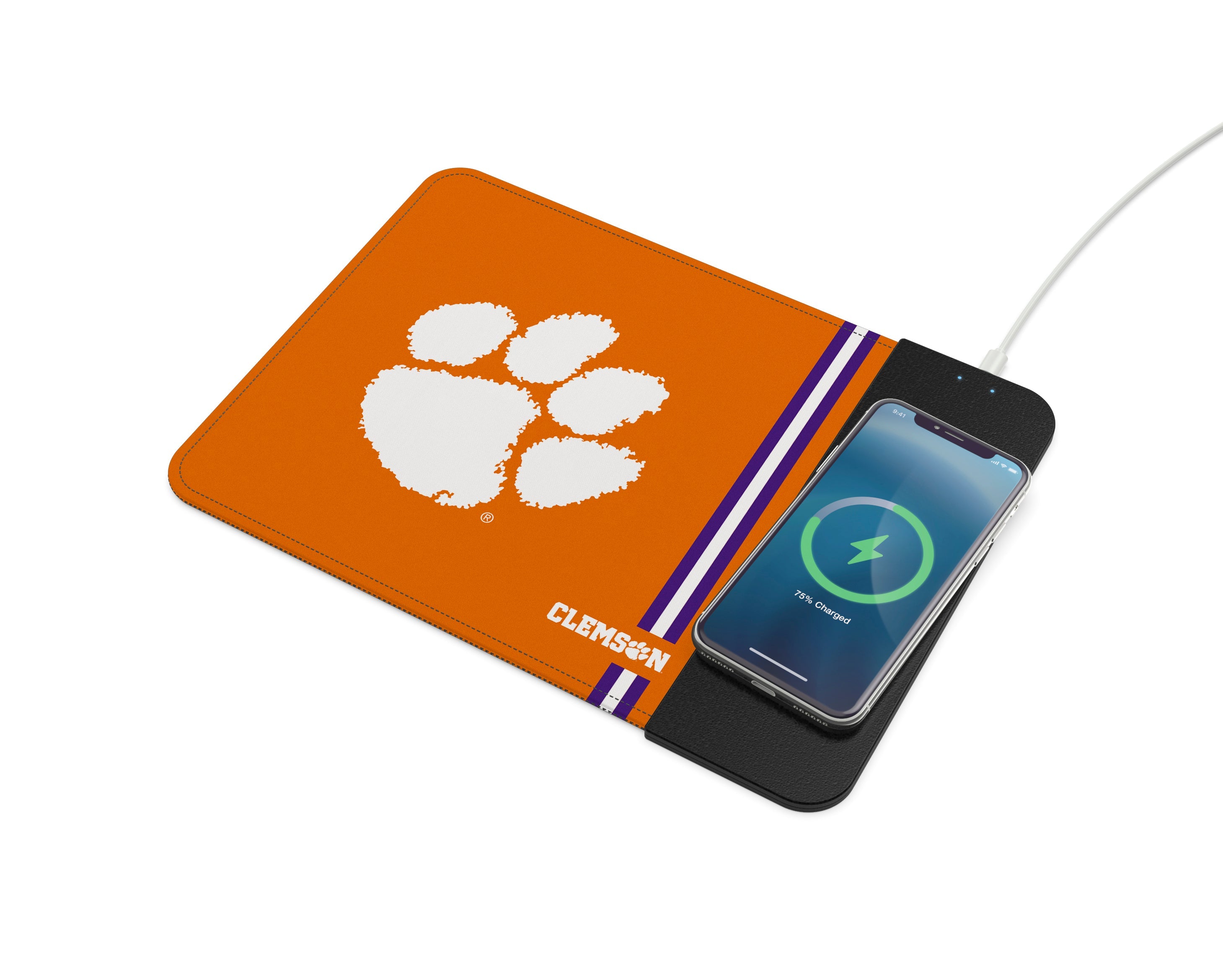 Clemson Tigers Collegiate Wireless Charging Mousepad