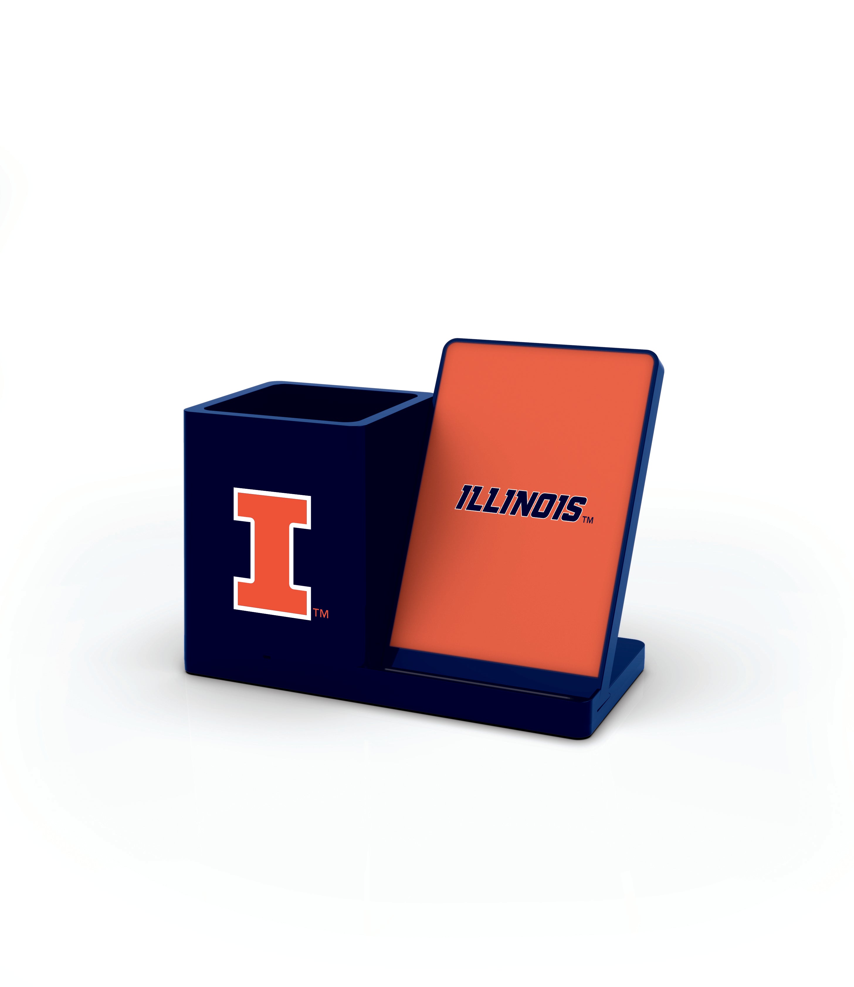 Illinois Fighting Illini Collegiate Cell Phone Wireless Charging Stand and Desktop Organizer