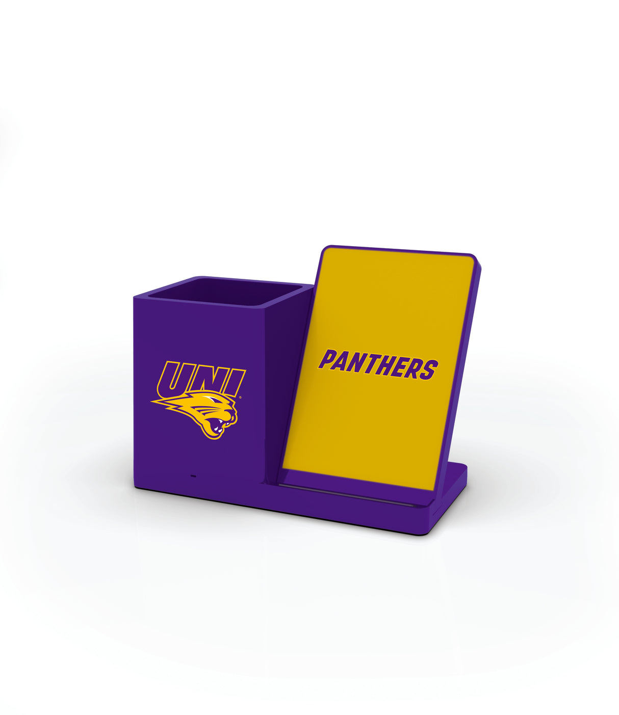 Northern Iowa Panthers NCAA Cell Phone Wireless Charging Stand and Desktop Organizer