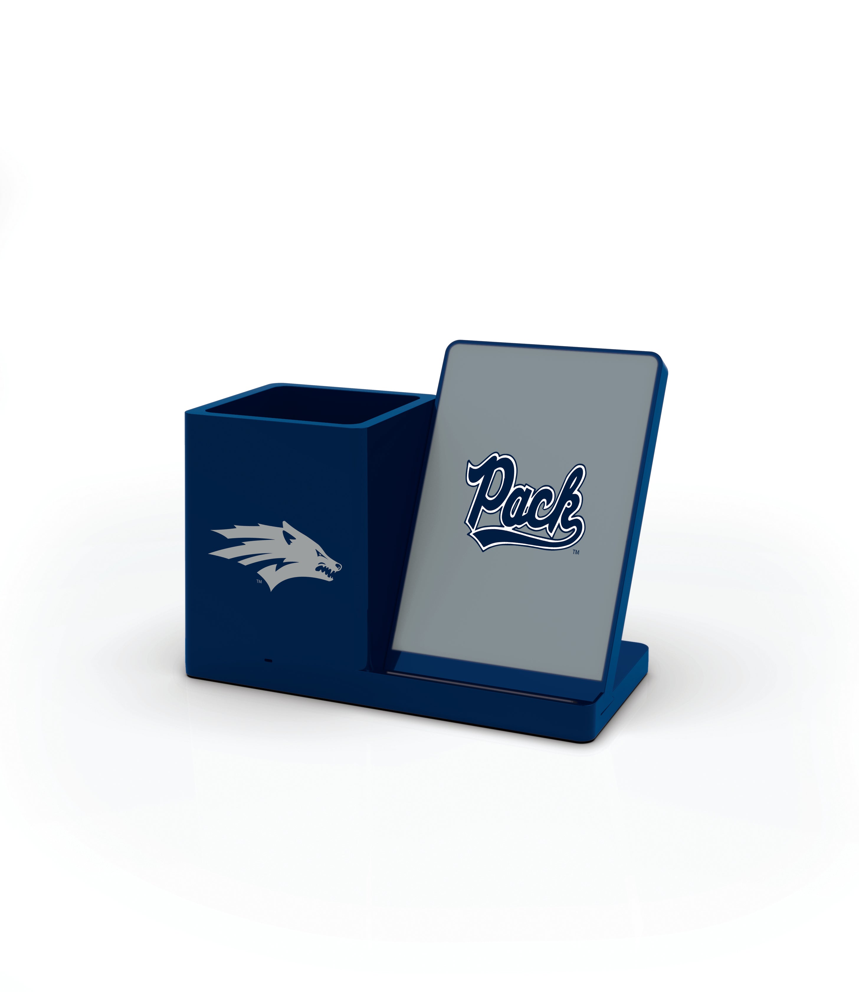 Nevada Wolf Pack NCAA Cell Phone Wireless Charging Stand and Desktop Organizer