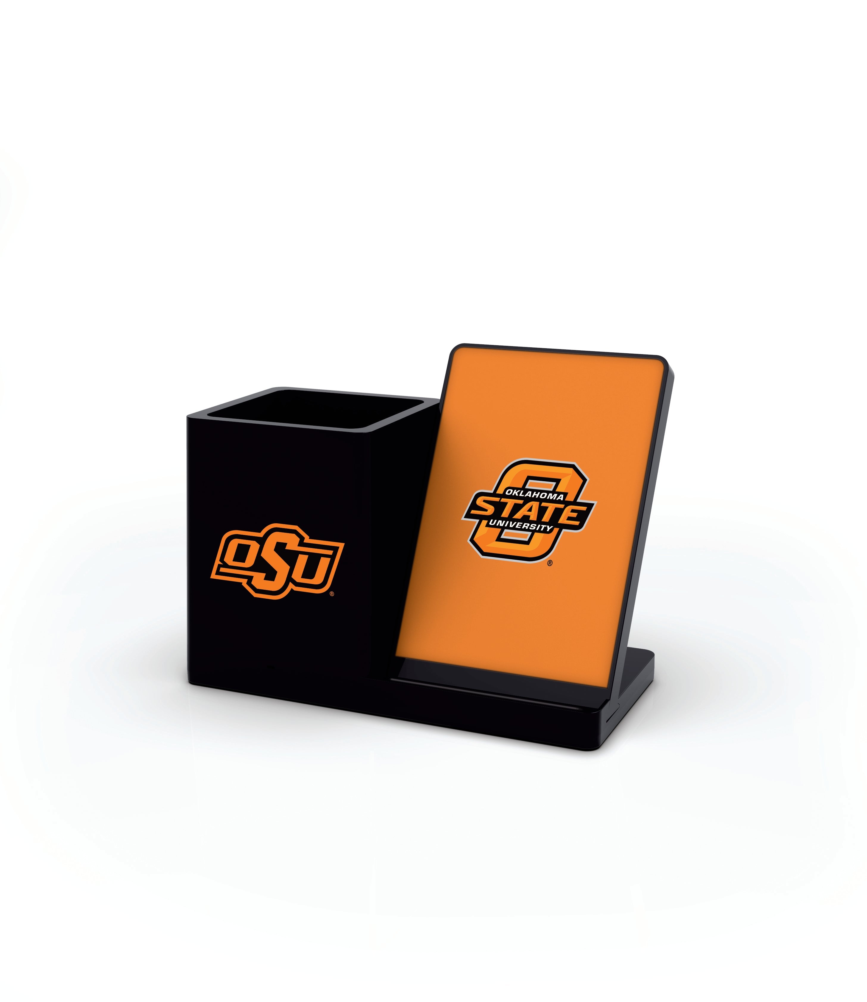 Oklahoma State Cowboys Collegiate Cell Phone Wireless Charging Stand and Desktop Organizer