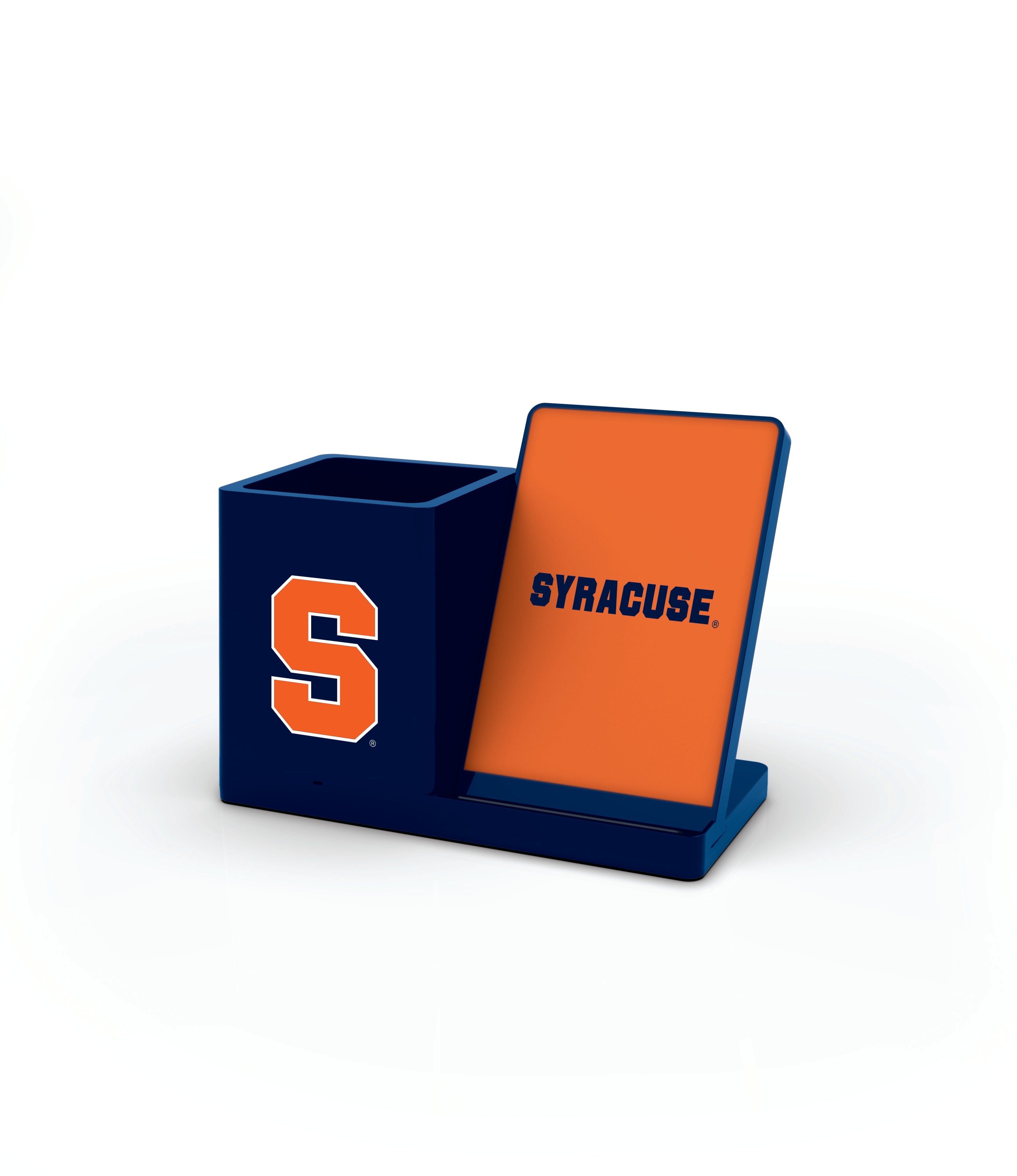 Syracuse Orange Collegiate Cell Phone Wireless Charging Stand and Desktop Organizer