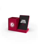 Alabama Crimson Tide NCAA Cell Phone Wireless Charging Stand and Desktop Organizer