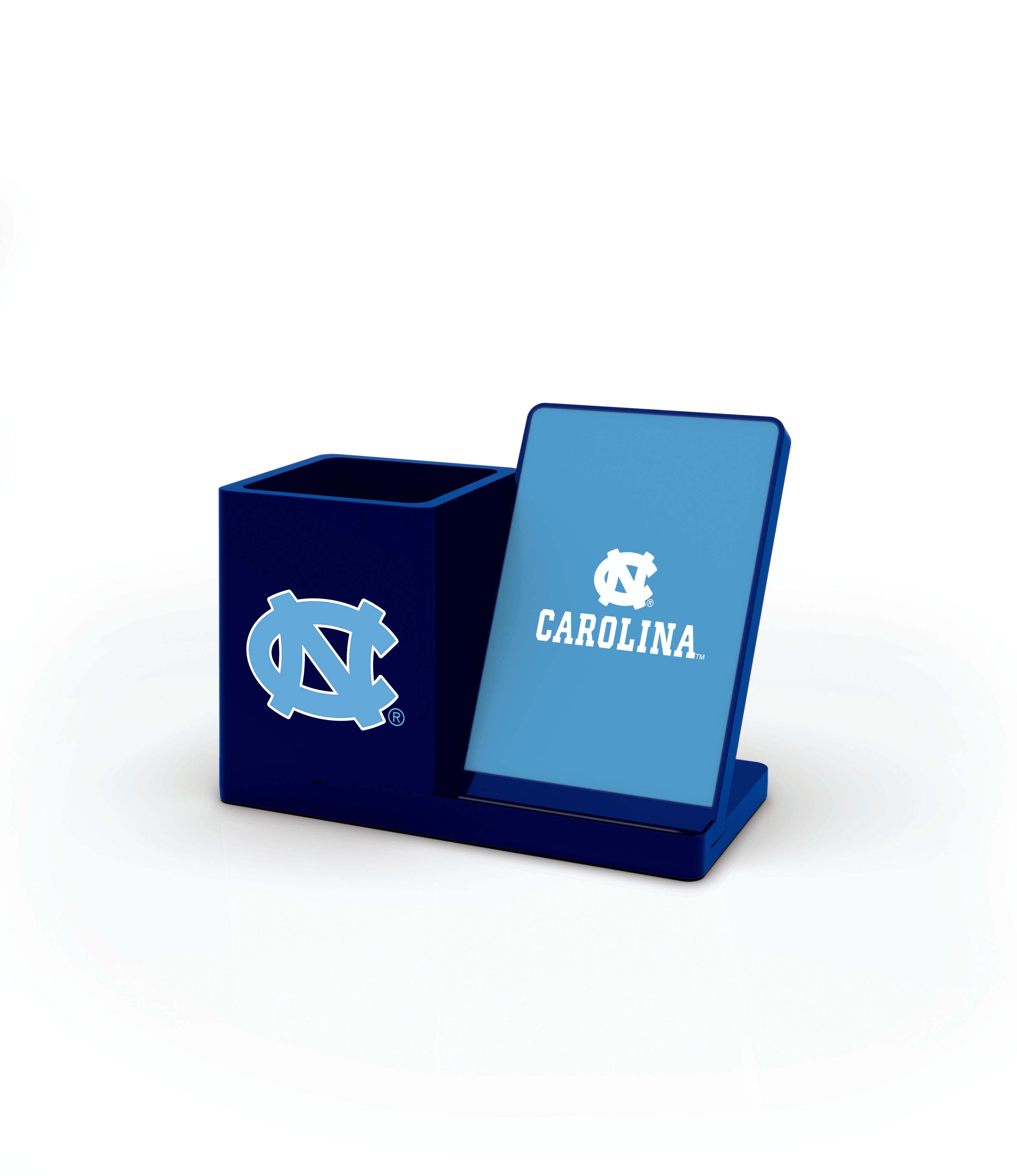 North Carolina Tar Heels Collegiate Cell Phone Wireless Charging Stand and Desktop Organizer