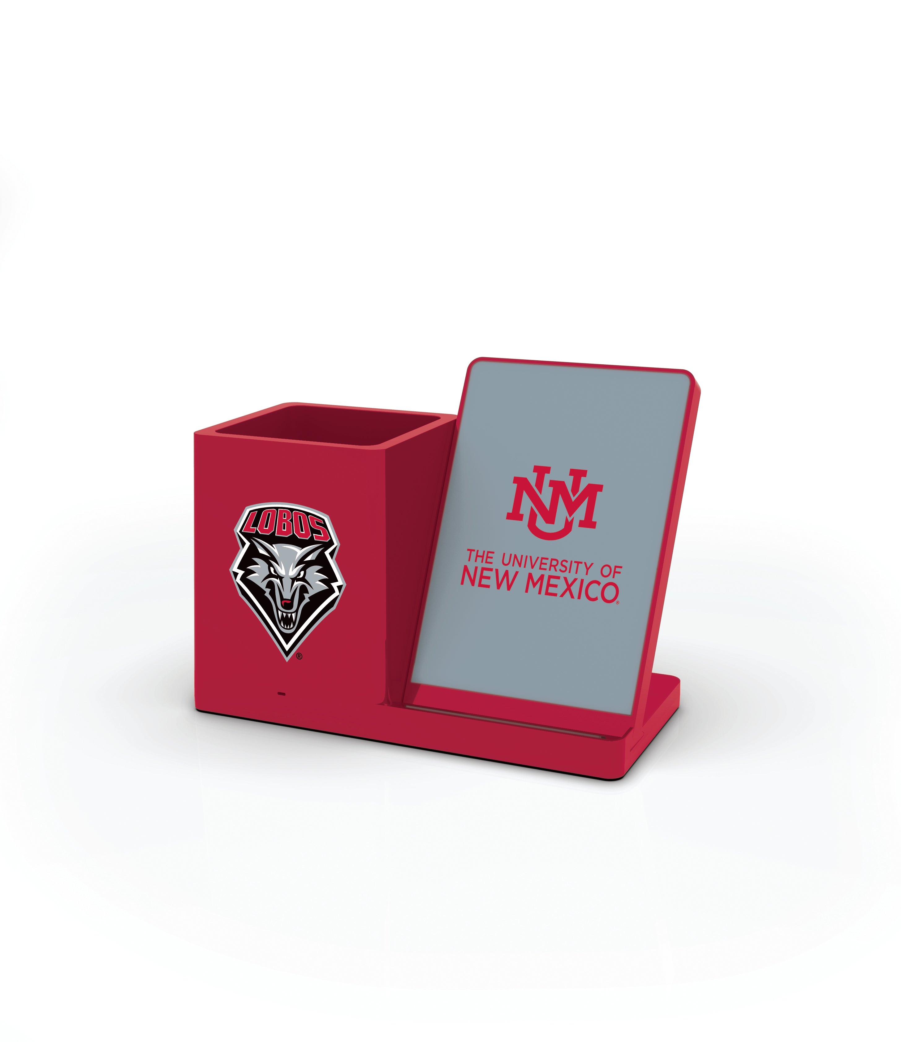 New Mexico Lobos NCAA Cell Phone Wireless Charging Stand and Desktop Organizer