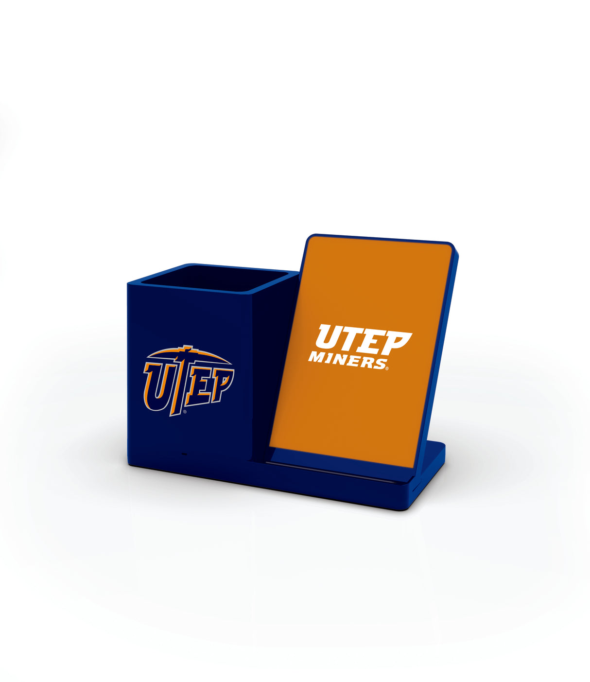 UTEP Miners NCAA Cell Phone Wireless Charging Stand and Desktop Organizer