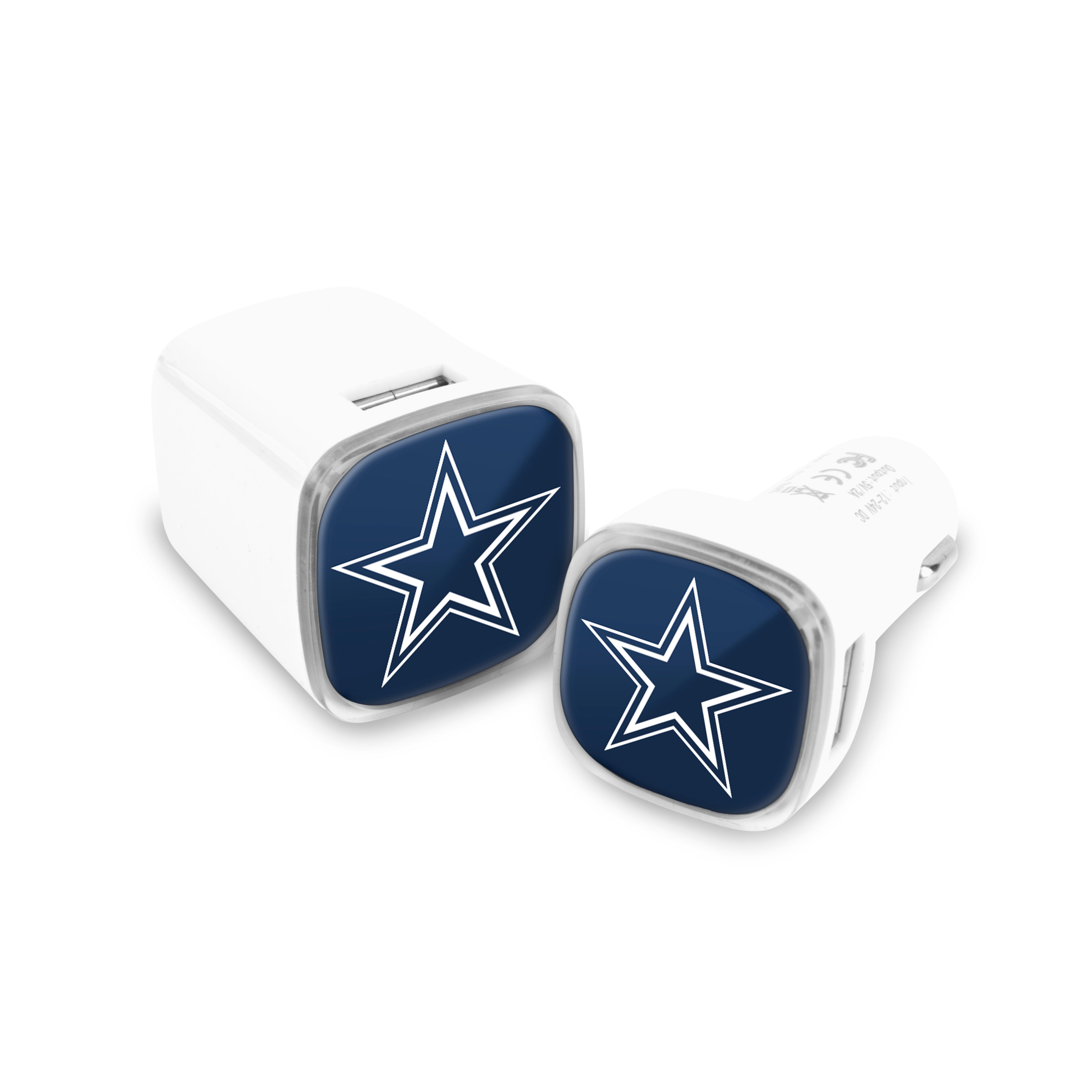 Dallas Cowboys NFL 2 Pack Car + Wall Chargers