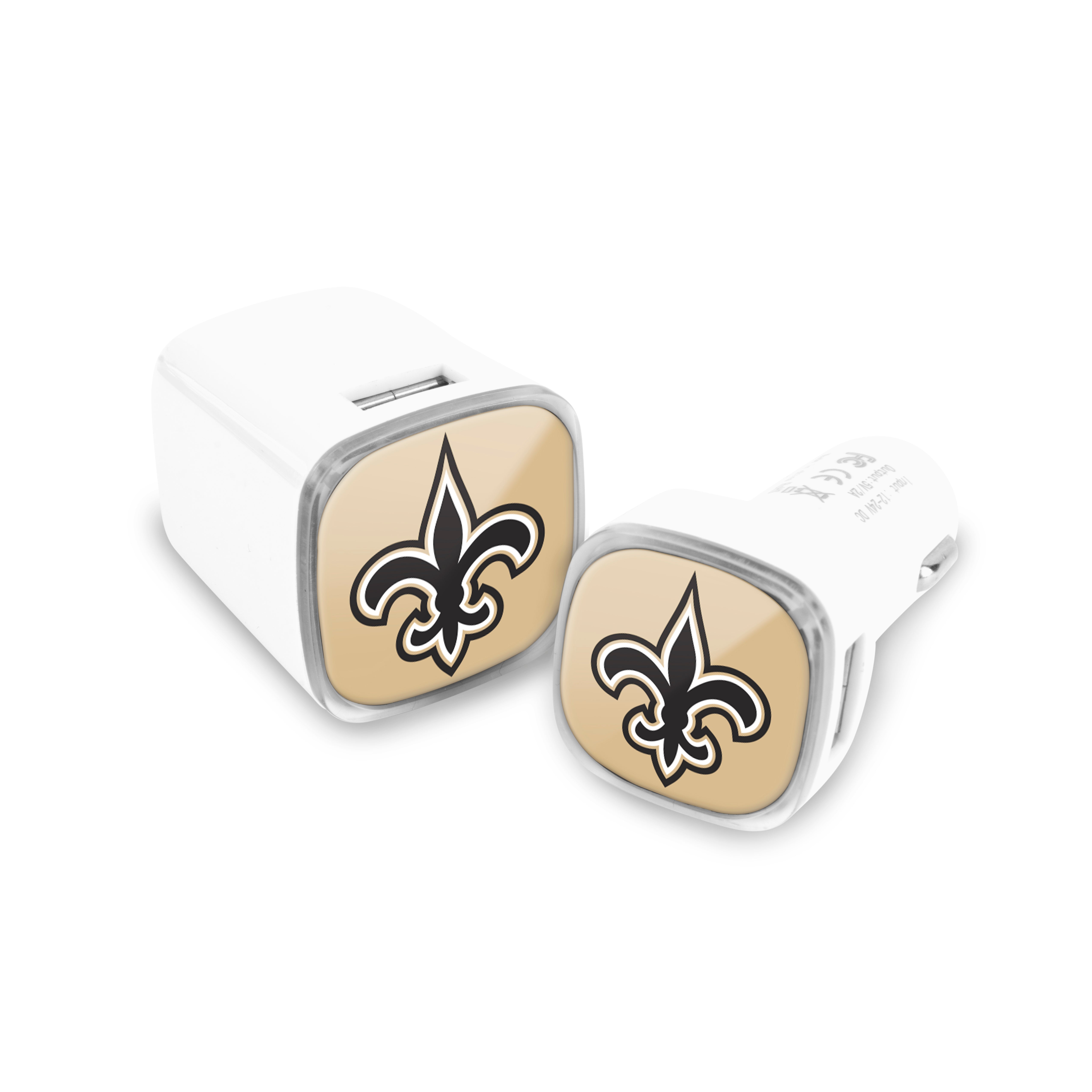 New Orleans Saints NFL 2 Pack Car + Wall Chargers