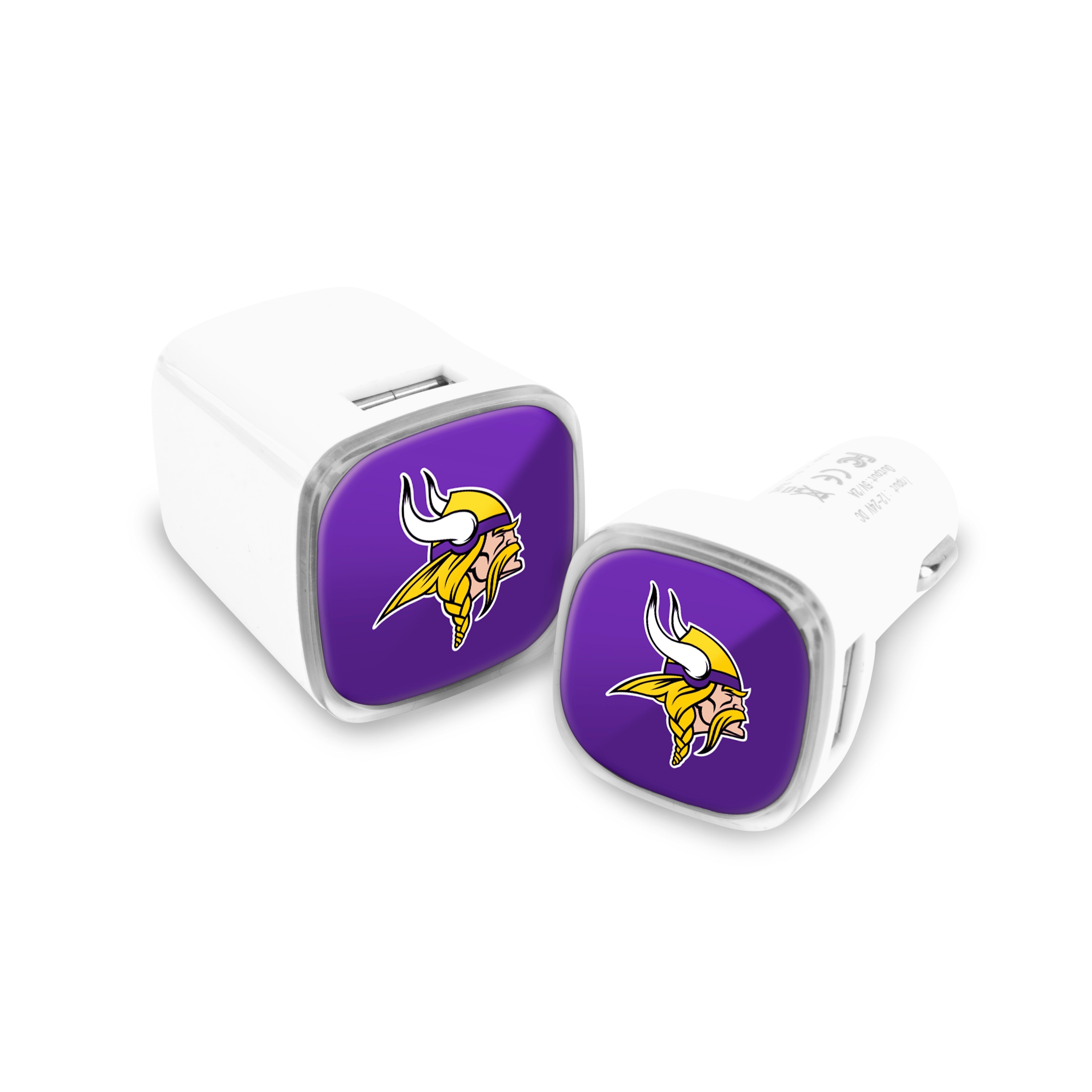 Minnesota Vikings NFL 2 Pack Car + Wall Chargers