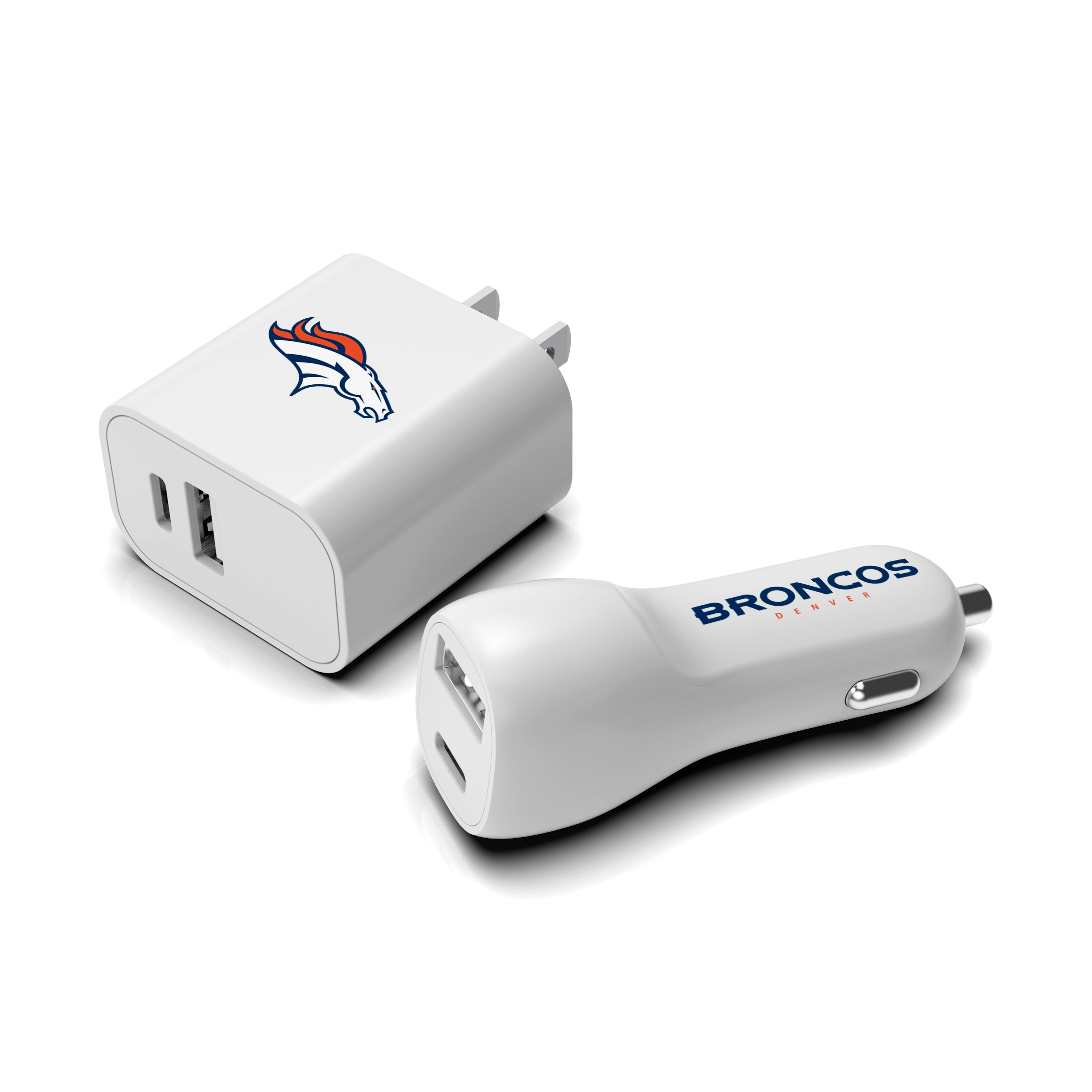 Denver Broncos NFL Two-Port Car and Wall Charger