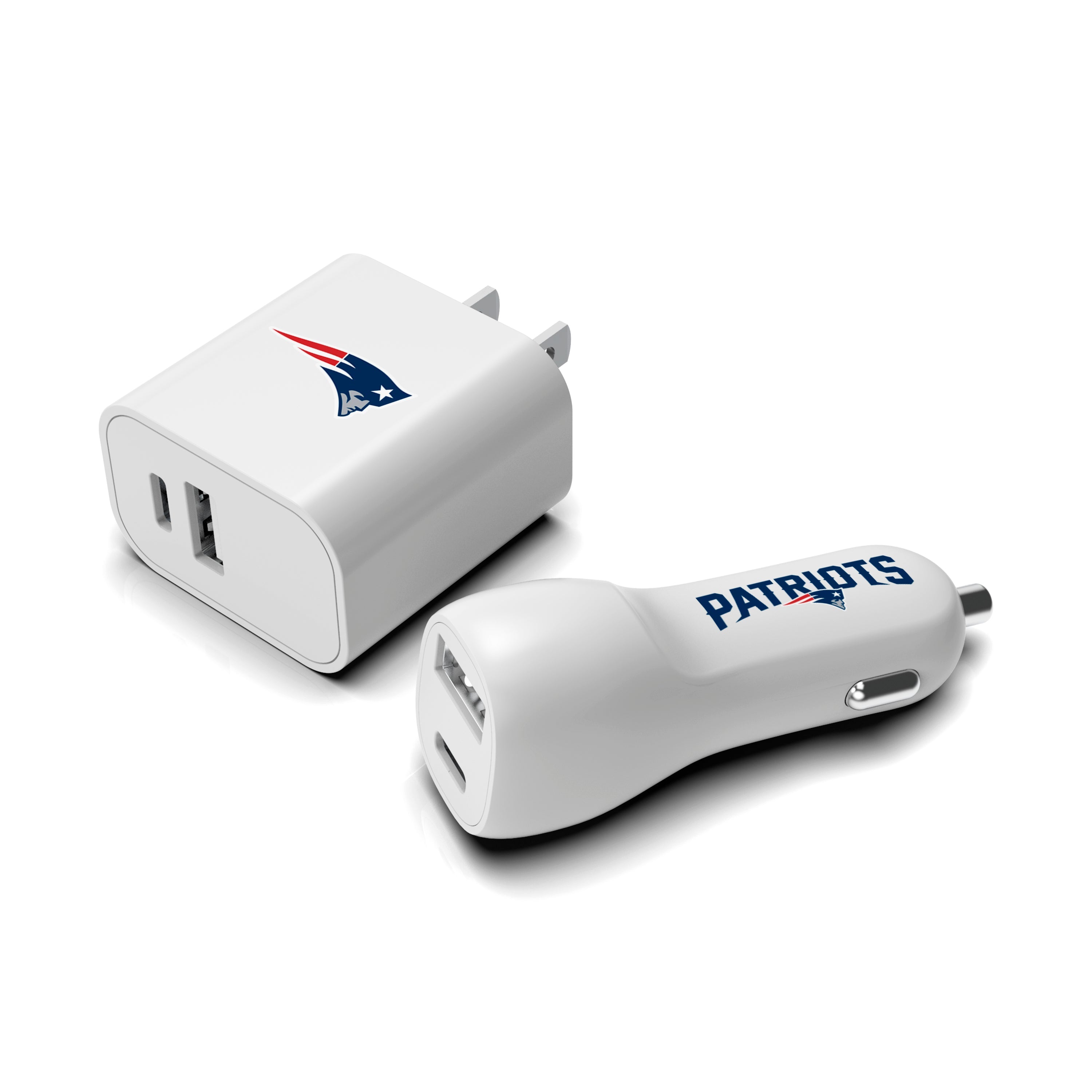 New England Patriots NFL Two-Port Car and Wall Charger