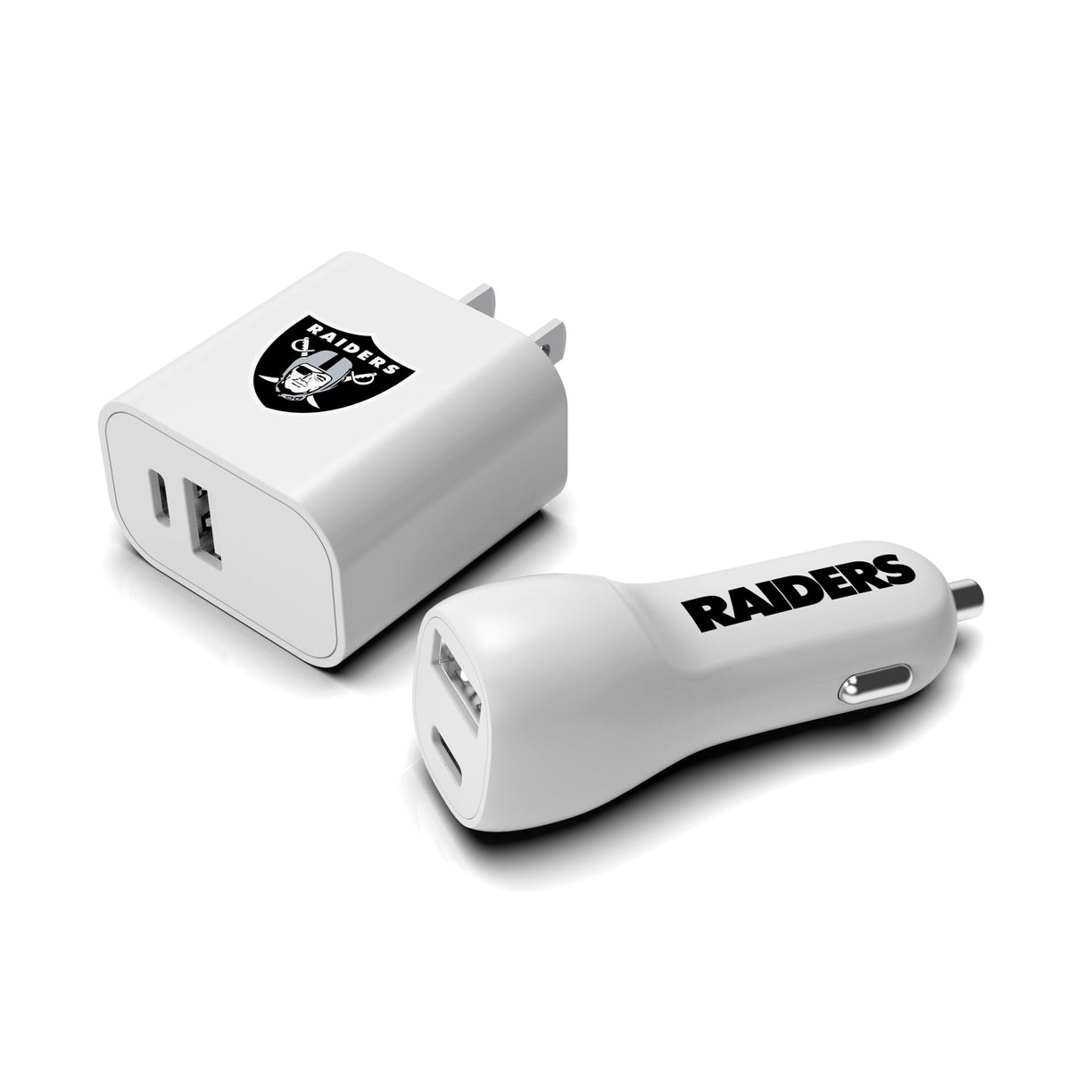 Las Vegas Raiders NFL Two-Port Car and Wall Charger