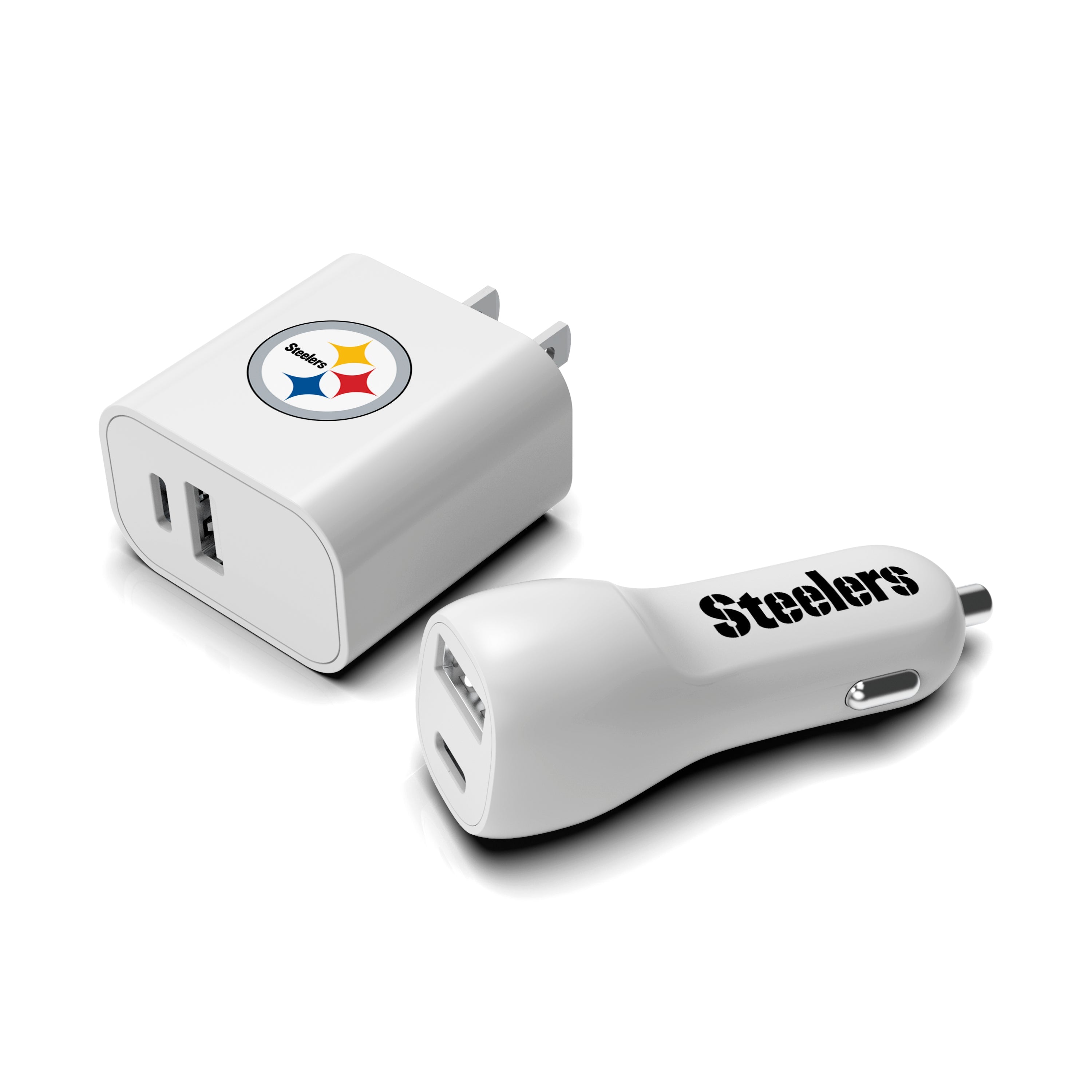 Pittsburgh Steelers NFL Two-Port Car and Wall Charger