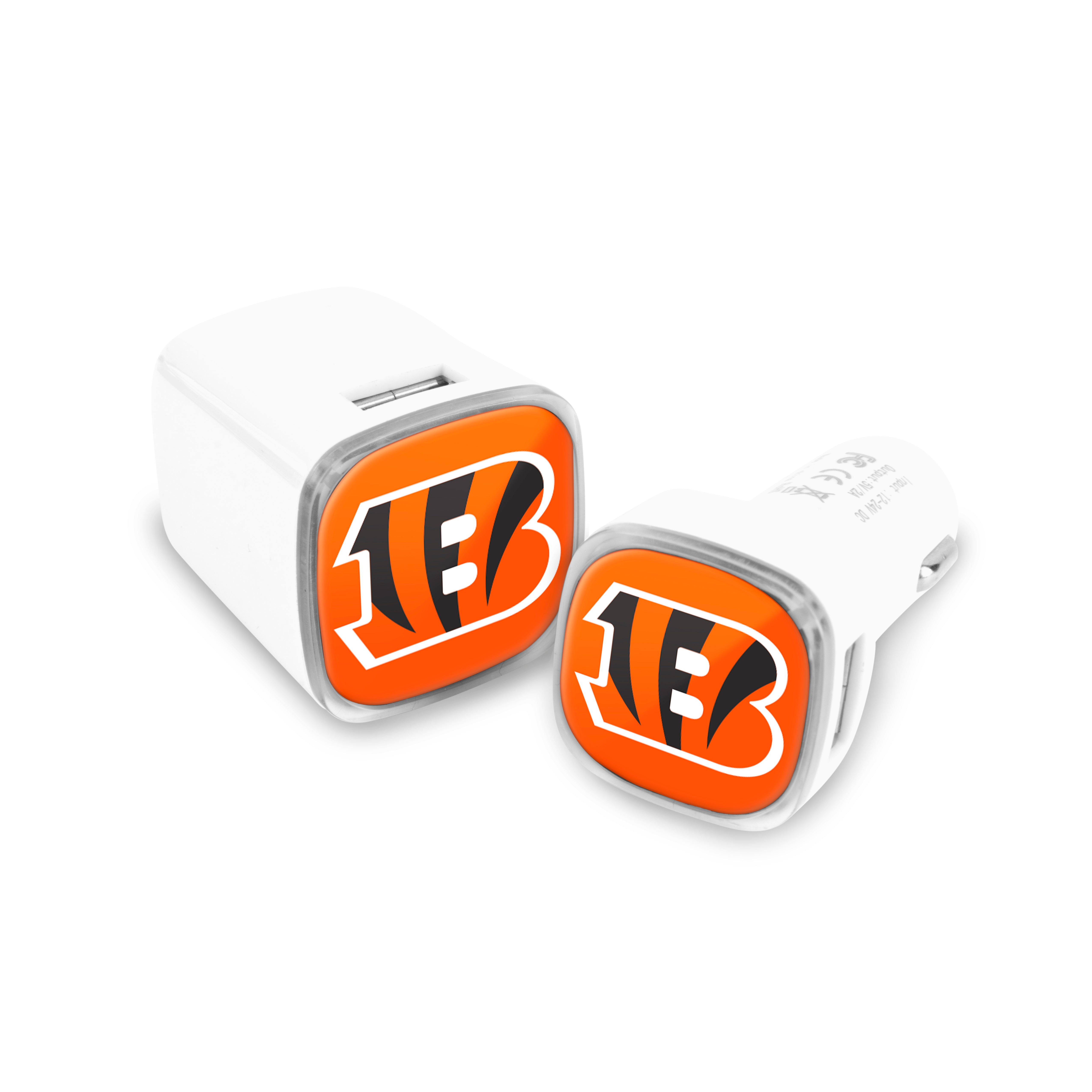 Cincinnati Bengals NFL 2 Pack Car + Wall Chargers