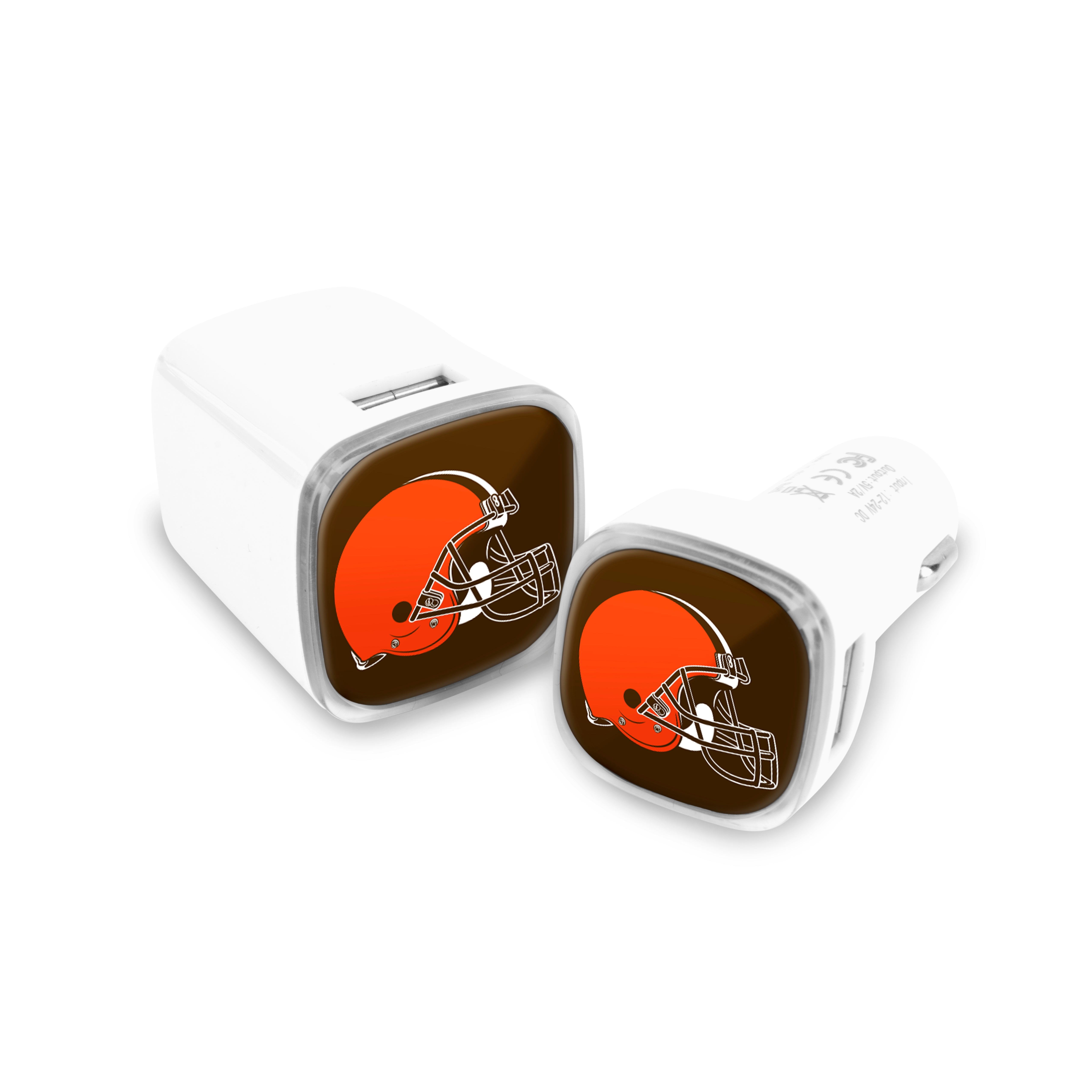 Cleveland Browns NFL 2 Pack Car + Wall Chargers