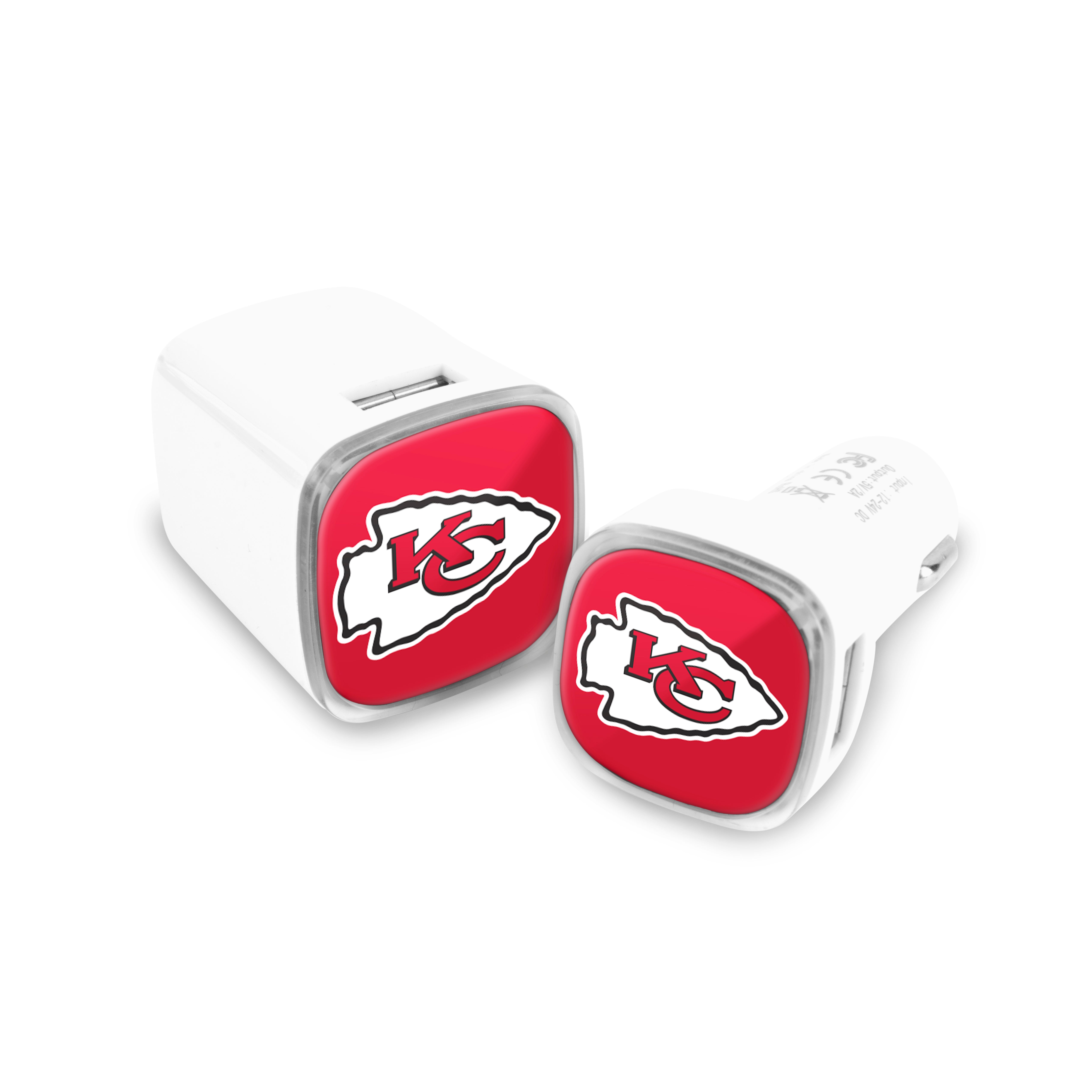 Kansas City Chiefs NFL 2 Pack Car + Wall Chargers