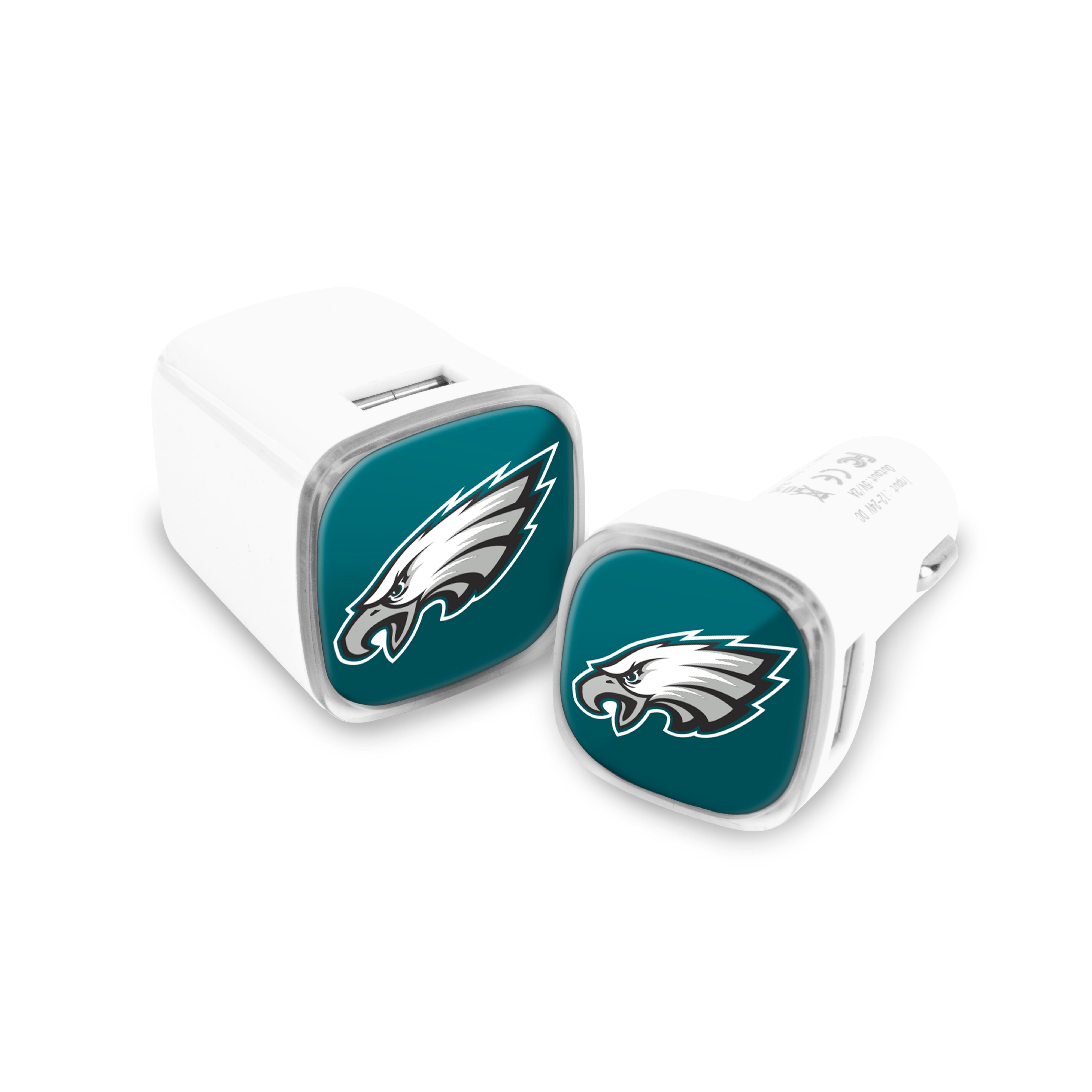 Philadelphia Eagles NFL 2 Pack Car + Wall Chargers