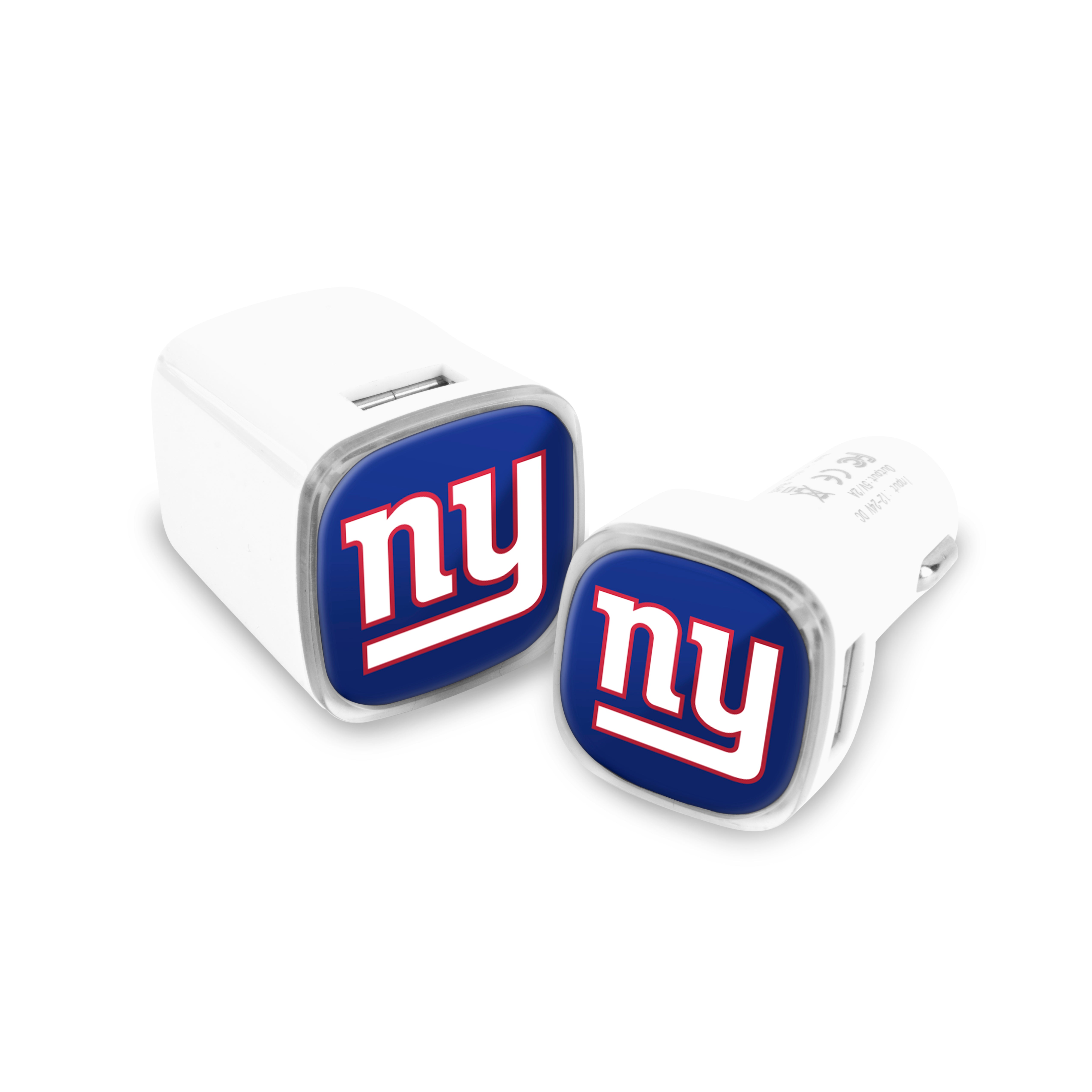 New York Giants NFL 2 Pack Car + Wall Chargers