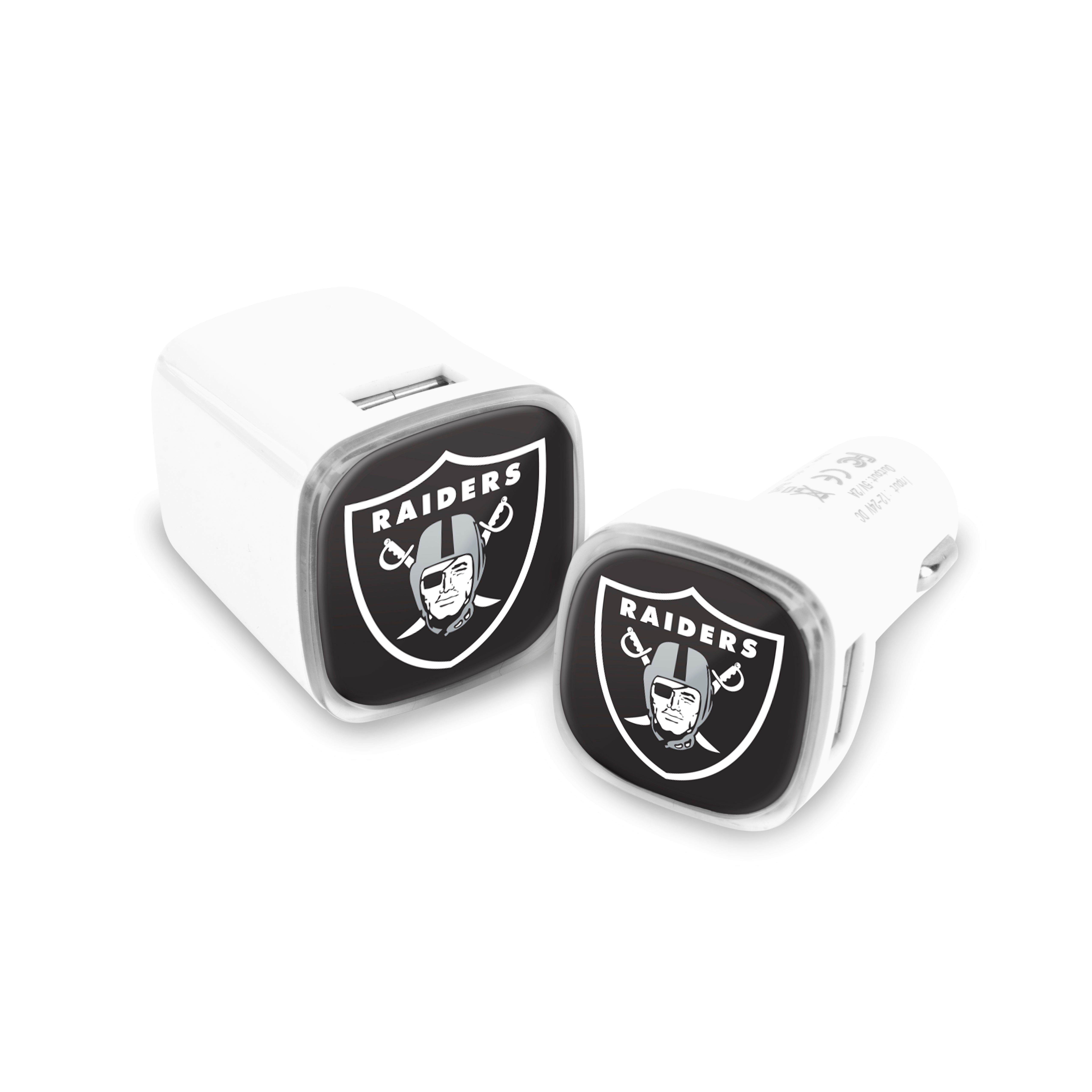 Las Vegas Raiders NFL 2 Pack Car + Wall Chargers