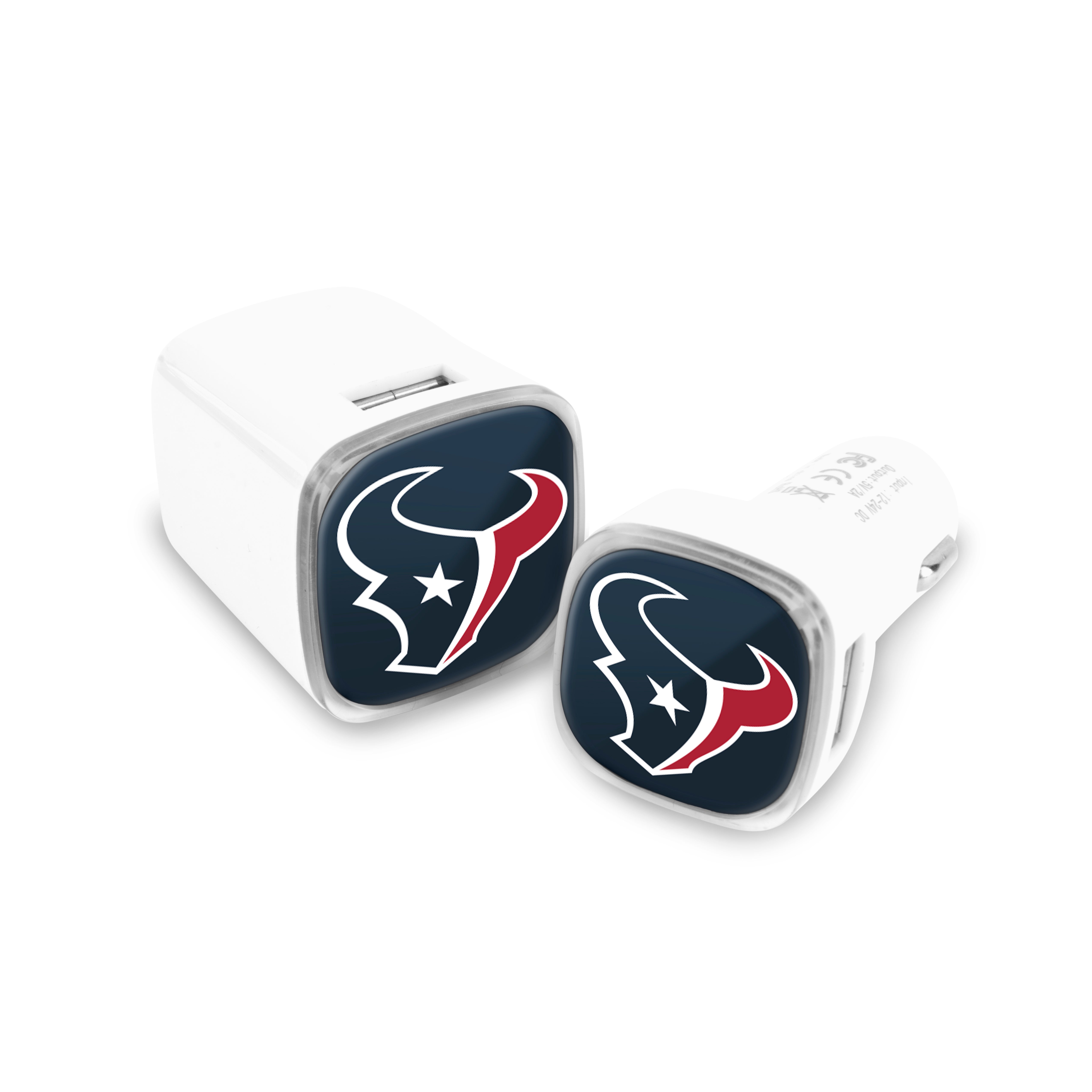 Houston Texans NFL 2 Pack Car + Wall Chargers