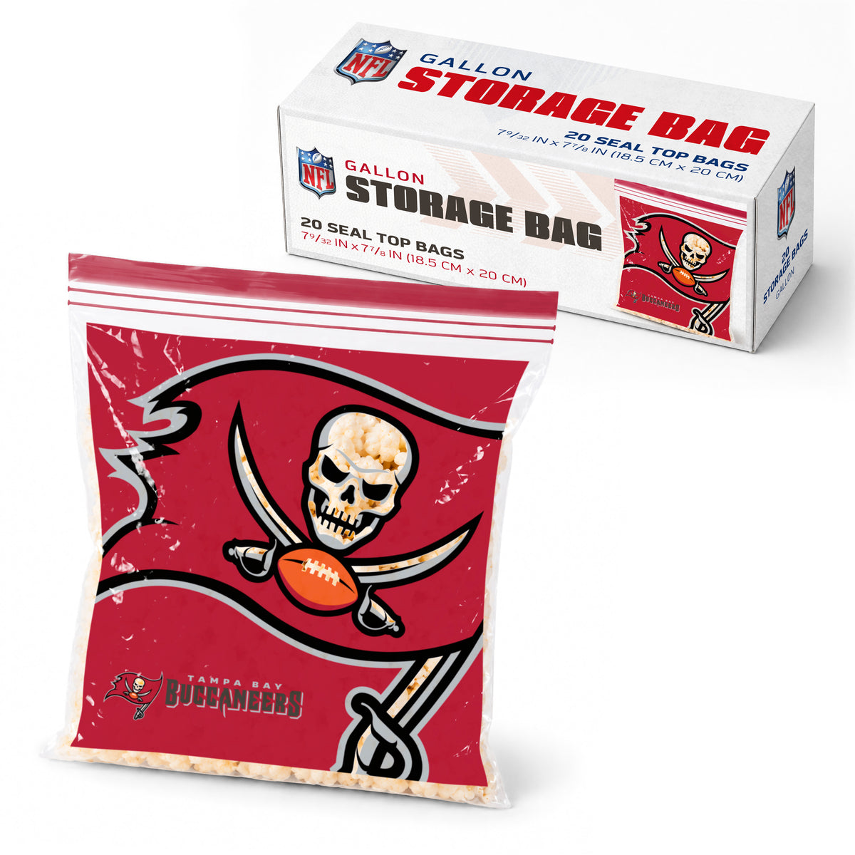 SOAR NFL Gallon Food Storage Bag- Tampa Bay Buccaneers