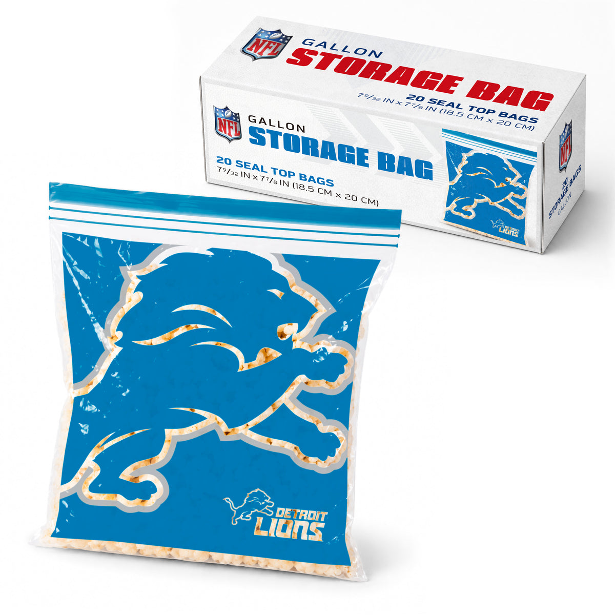 SOAR NFL Gallon Food Storage Bag- Detroit Lions