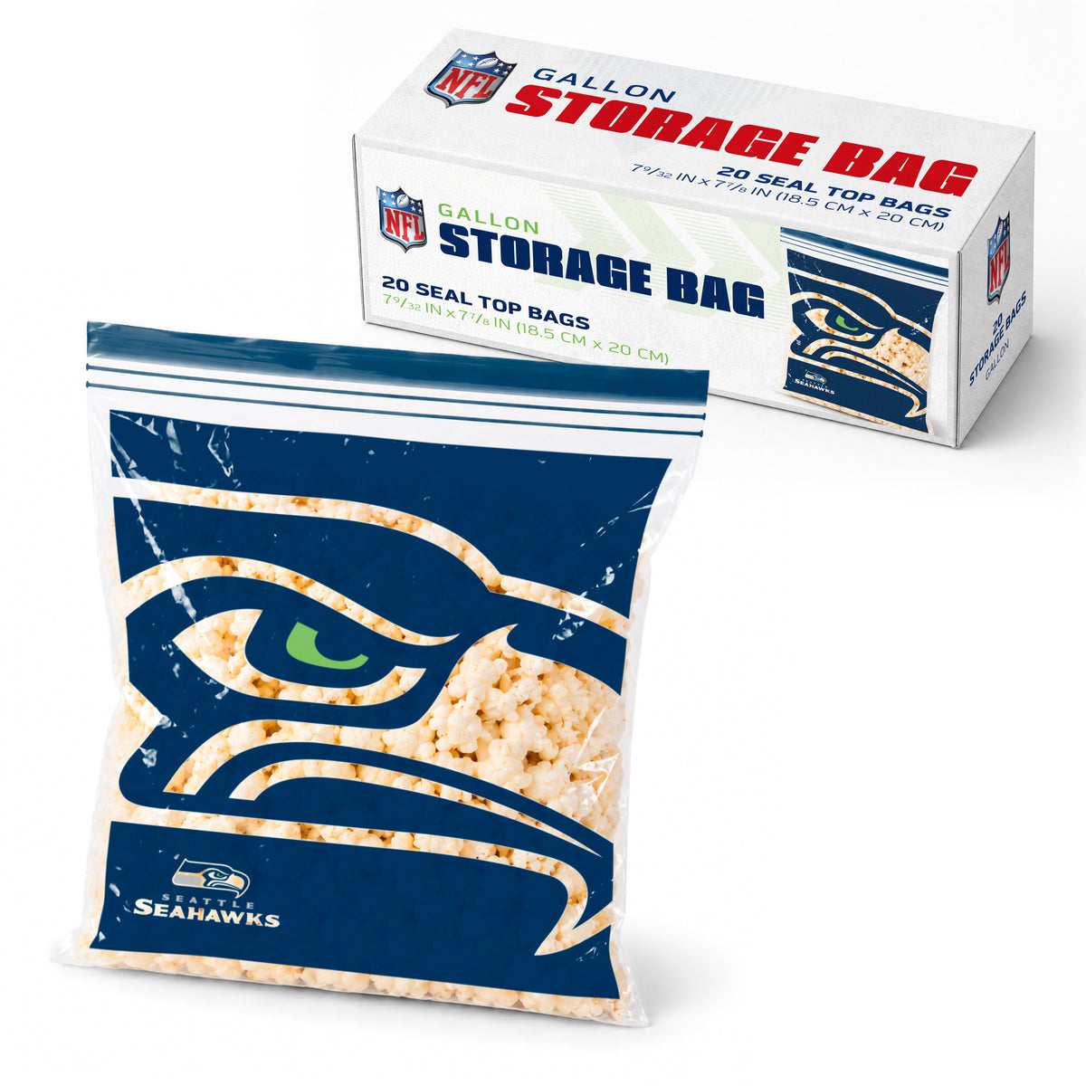 SOAR NFL Gallon Food Storage Bag- Seattle Seahawks