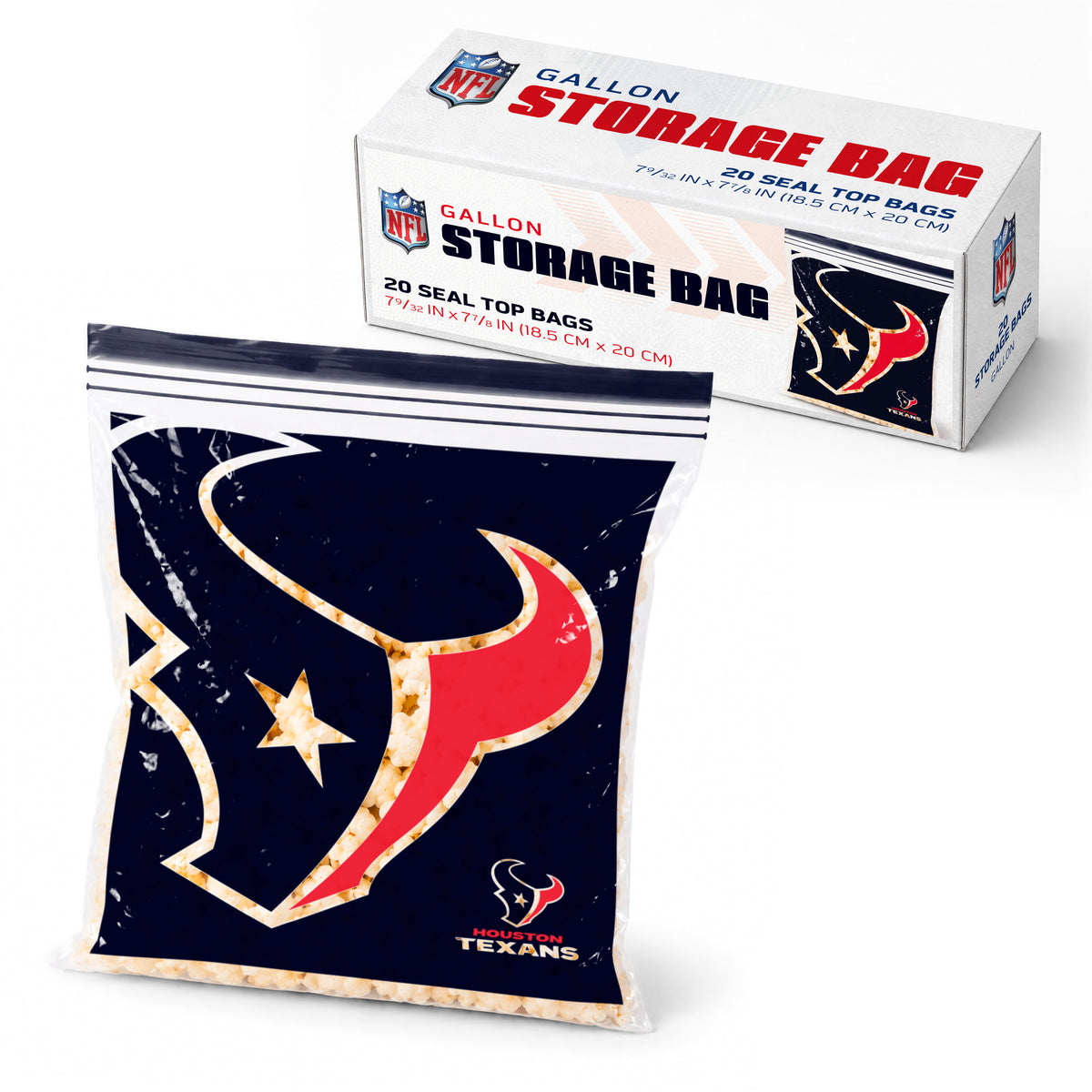 SOAR NFL Gallon Food Storage Bag- Houston Texans