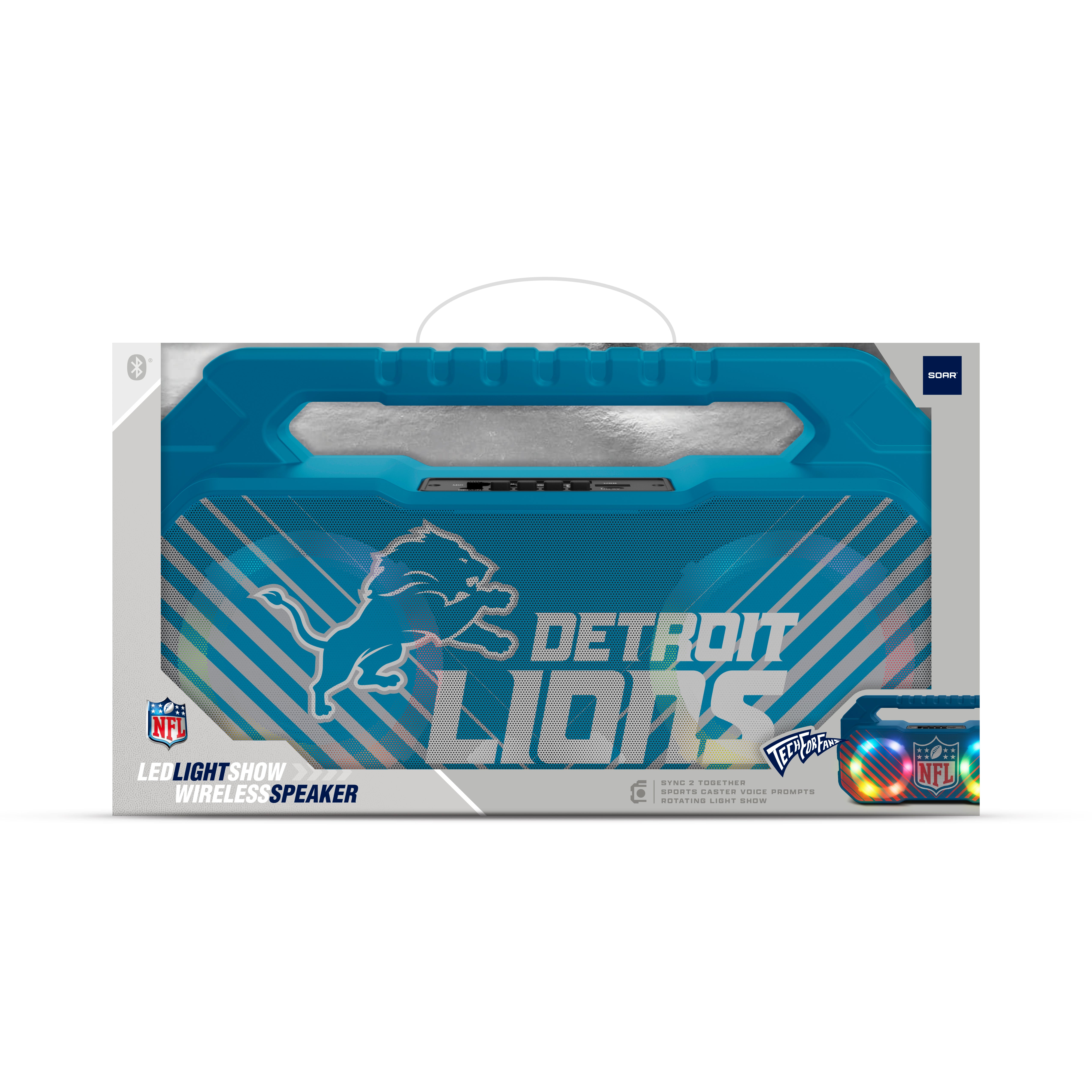 Detroit Lions NFL Shockbox Bluetooth BOOMBOX Speaker with FM Radio