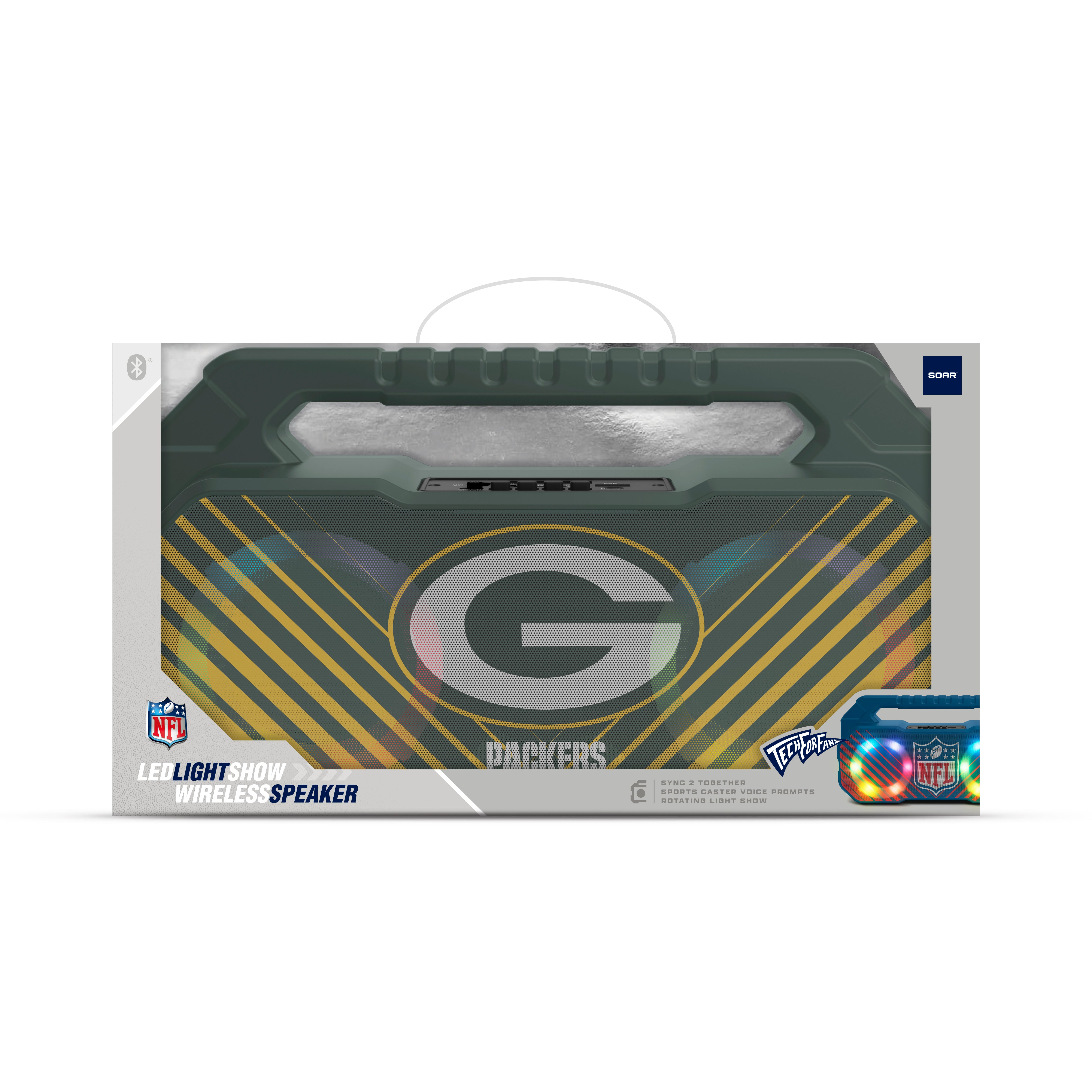 Green Bay Packers NFL Shockbox Bluetooth BOOMBOX Speaker with FM Radio