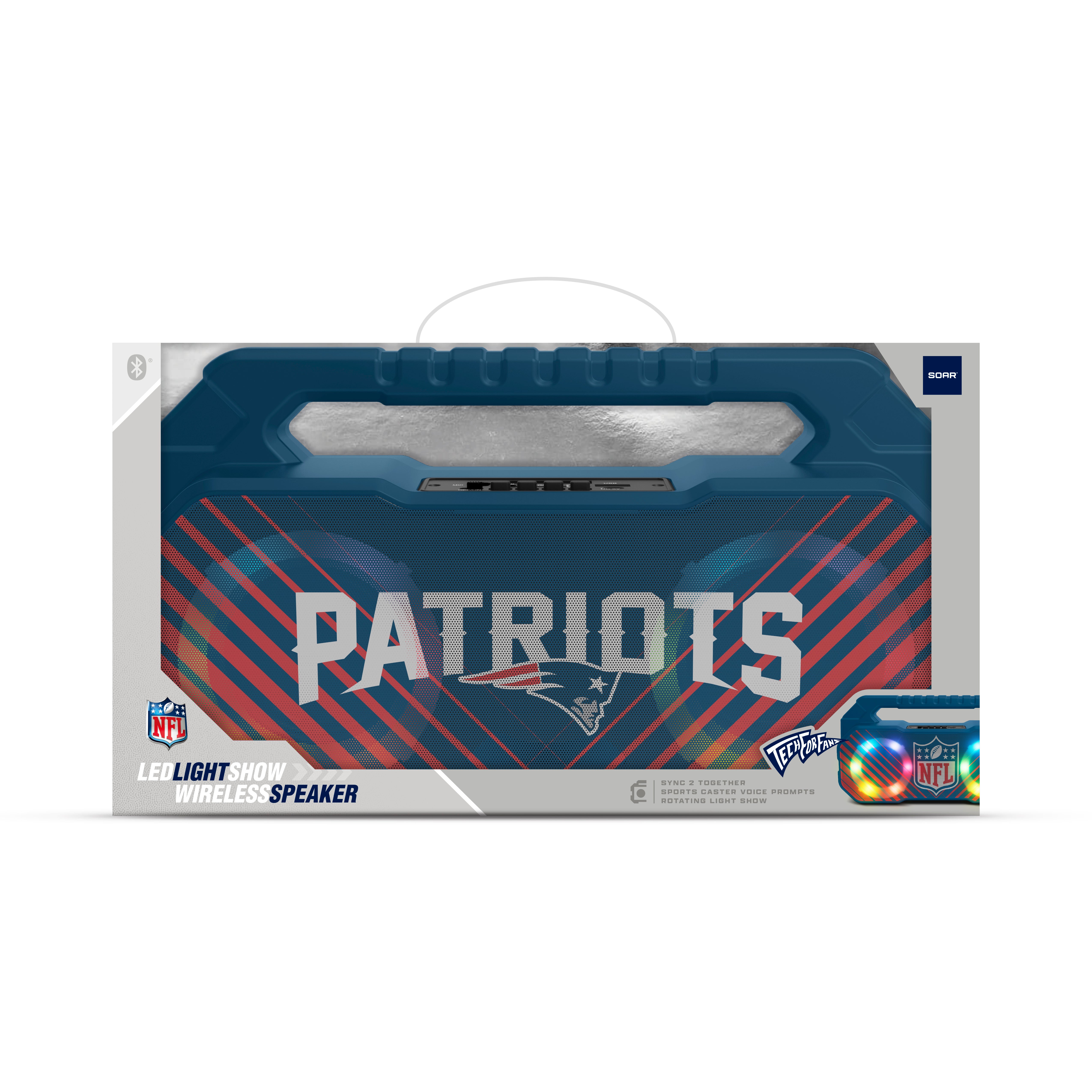 New England Patriots NFL Shockbox Bluetooth BOOMBOX Speaker with FM Radio