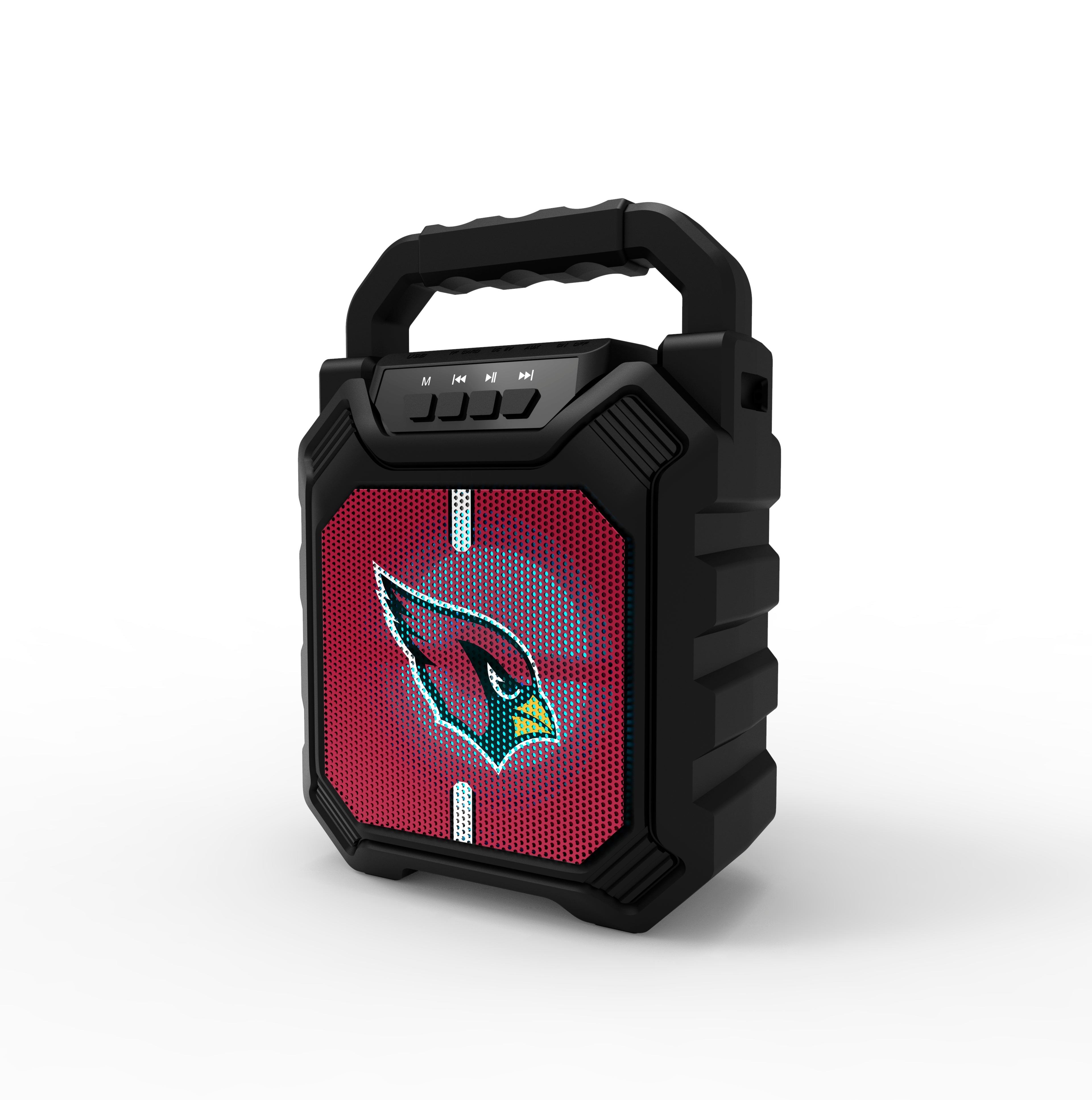 Arizona Cardinals NFL Syncable Bluetooth Speaker with LED Lights & FM Radio