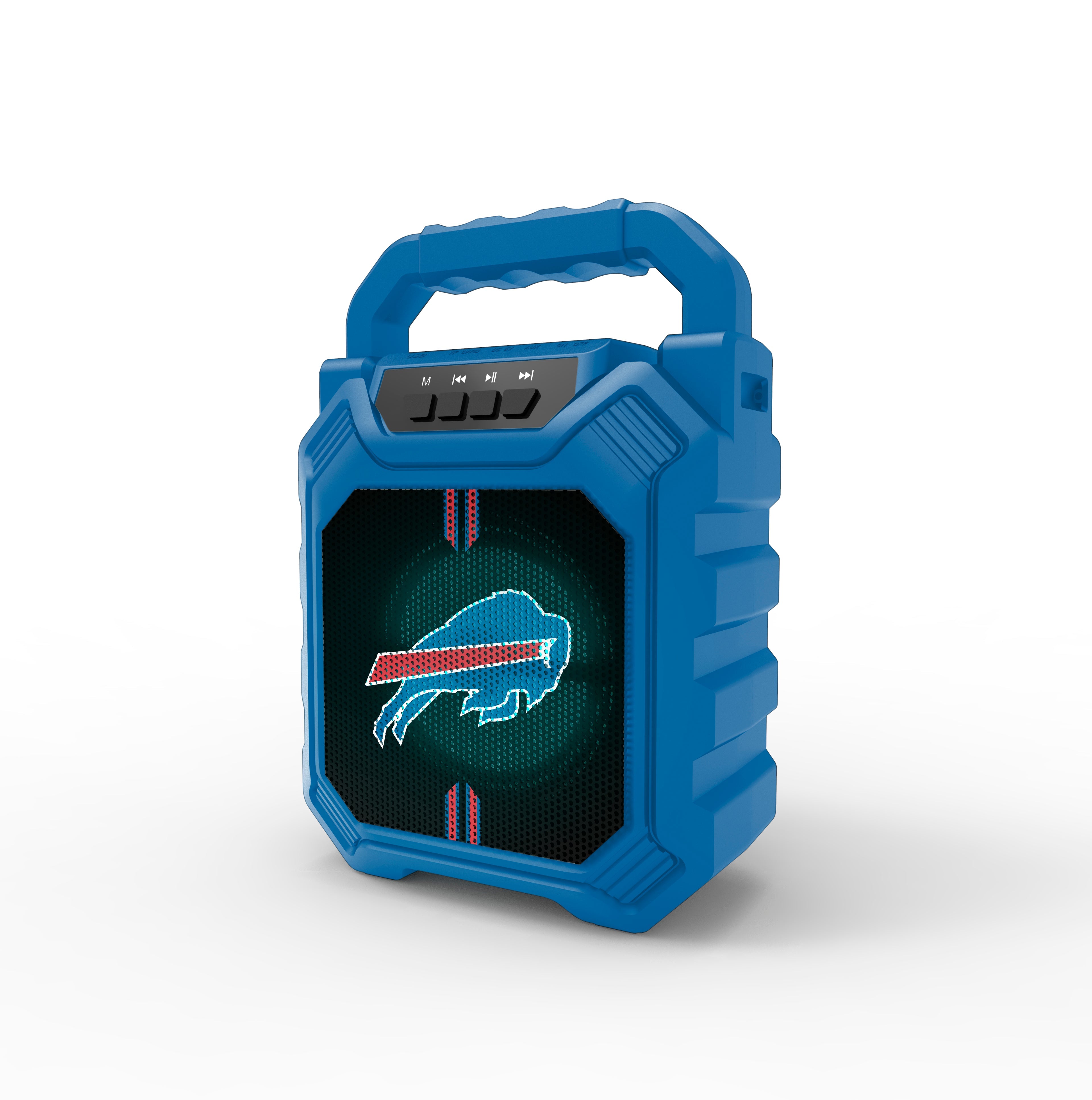 Buffalo Bills NFL Syncable Bluetooth Wireless Speaker with LED Lights
& FM Radio