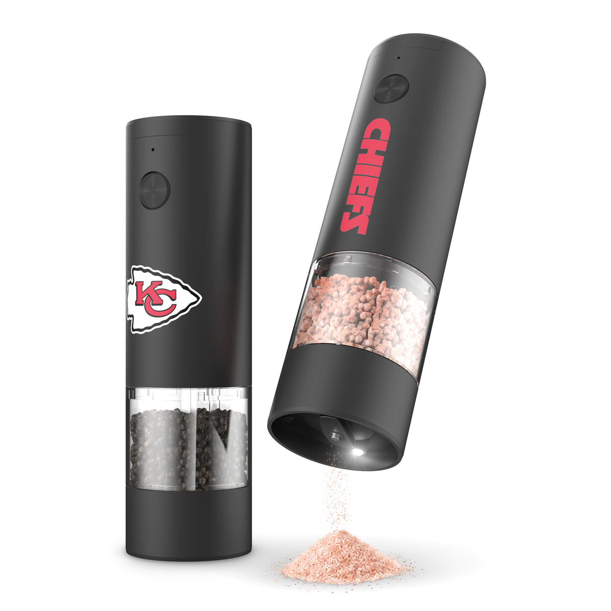 SOAR NFL Electric Salt and Pepper Grinder Set- Kansas City Chiefs