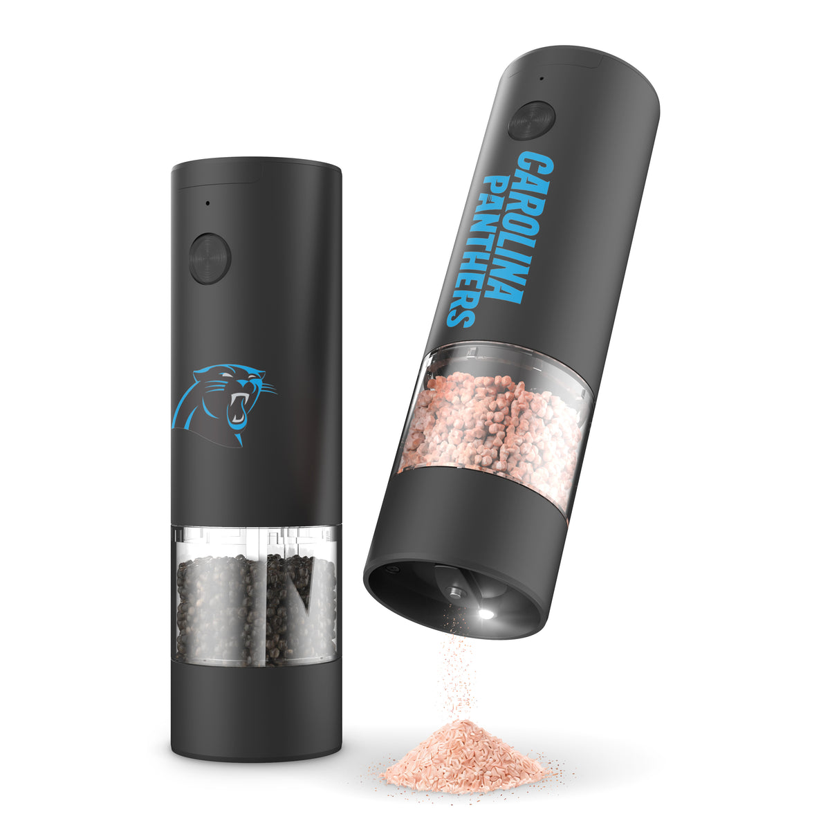 SOAR NFL Electric Salt and Pepper Grinder Set- Carolina Panthers