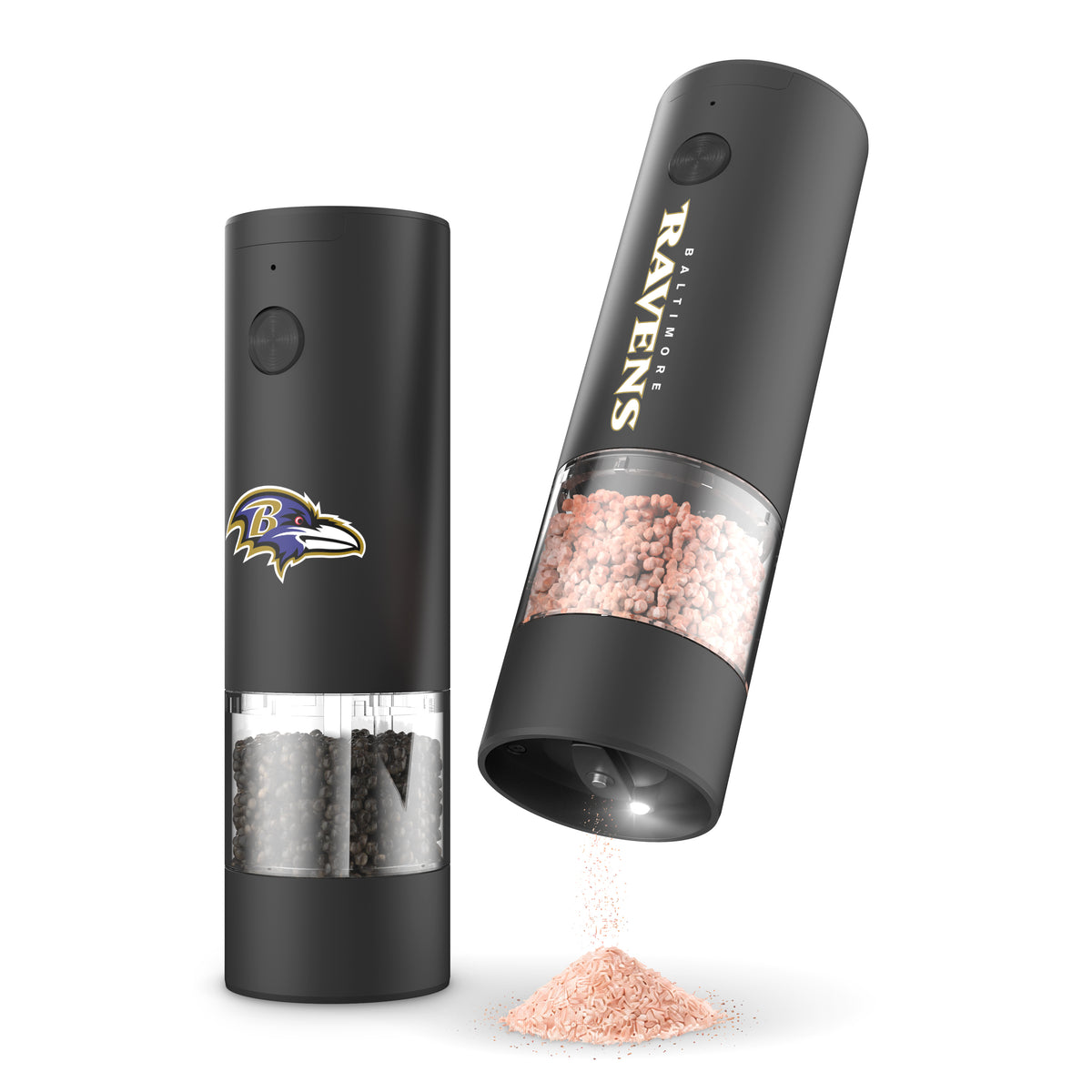 SOAR NFL Electric Salt and Pepper Grinder Set- Baltimore Ravens