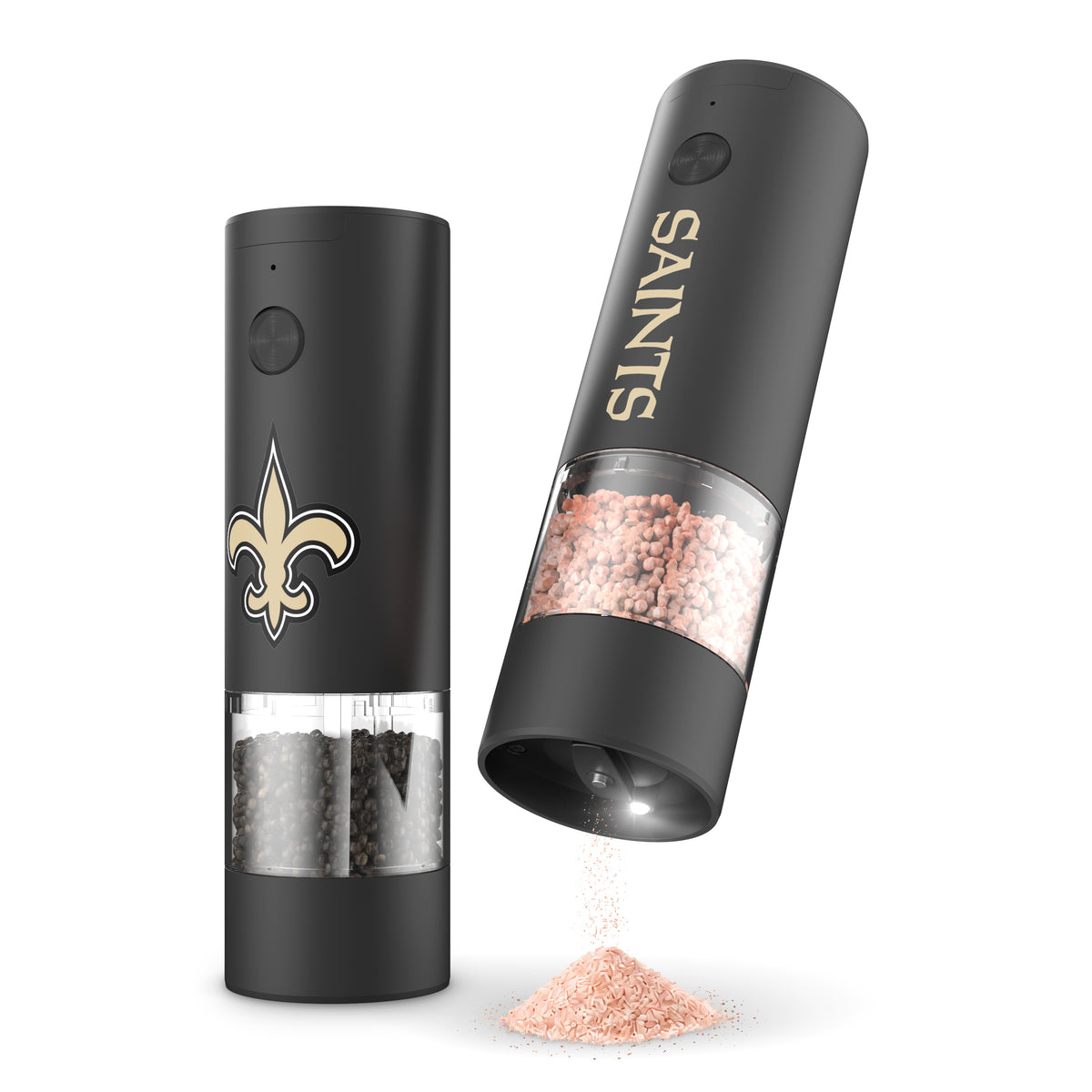 SOAR NFL Electric Salt and Pepper Grinder Set- New Orleans Saints