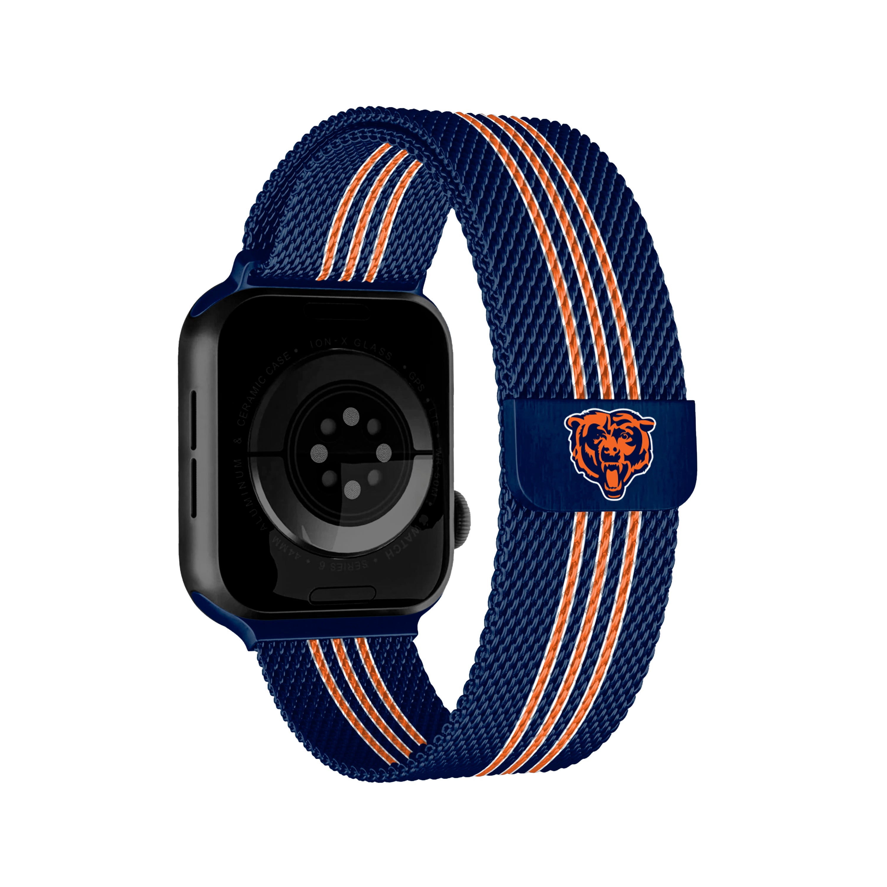 Chicago Bears NFL Striped Metallic Watch Band (38mm)