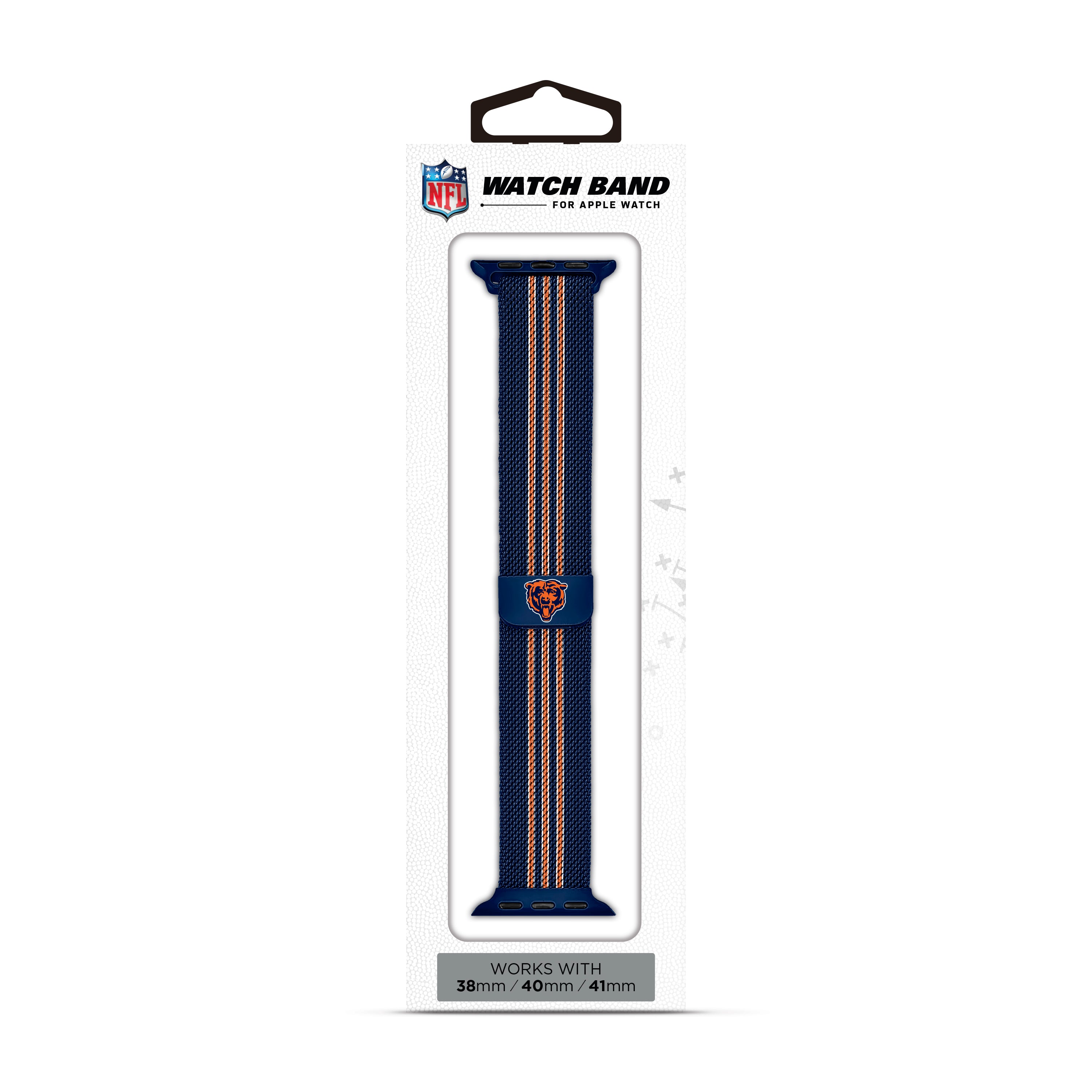 Chicago Bears NFL Striped Metallic Watch Band (38mm)