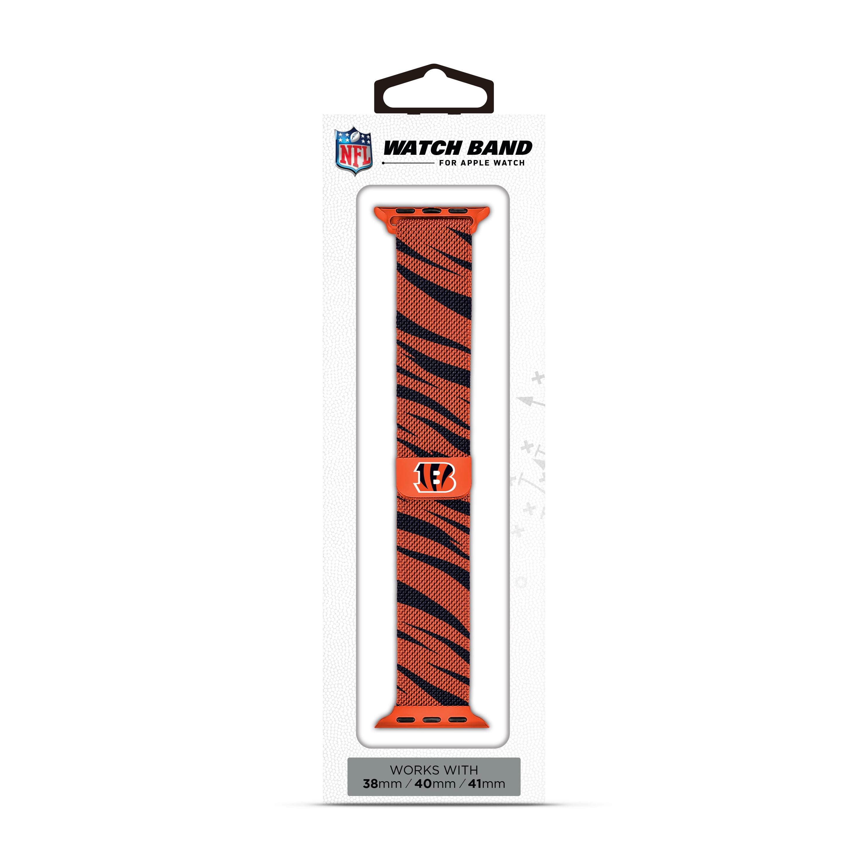 Cincinnati Bengals NFL Striped Metallic Watch Band (38mm)