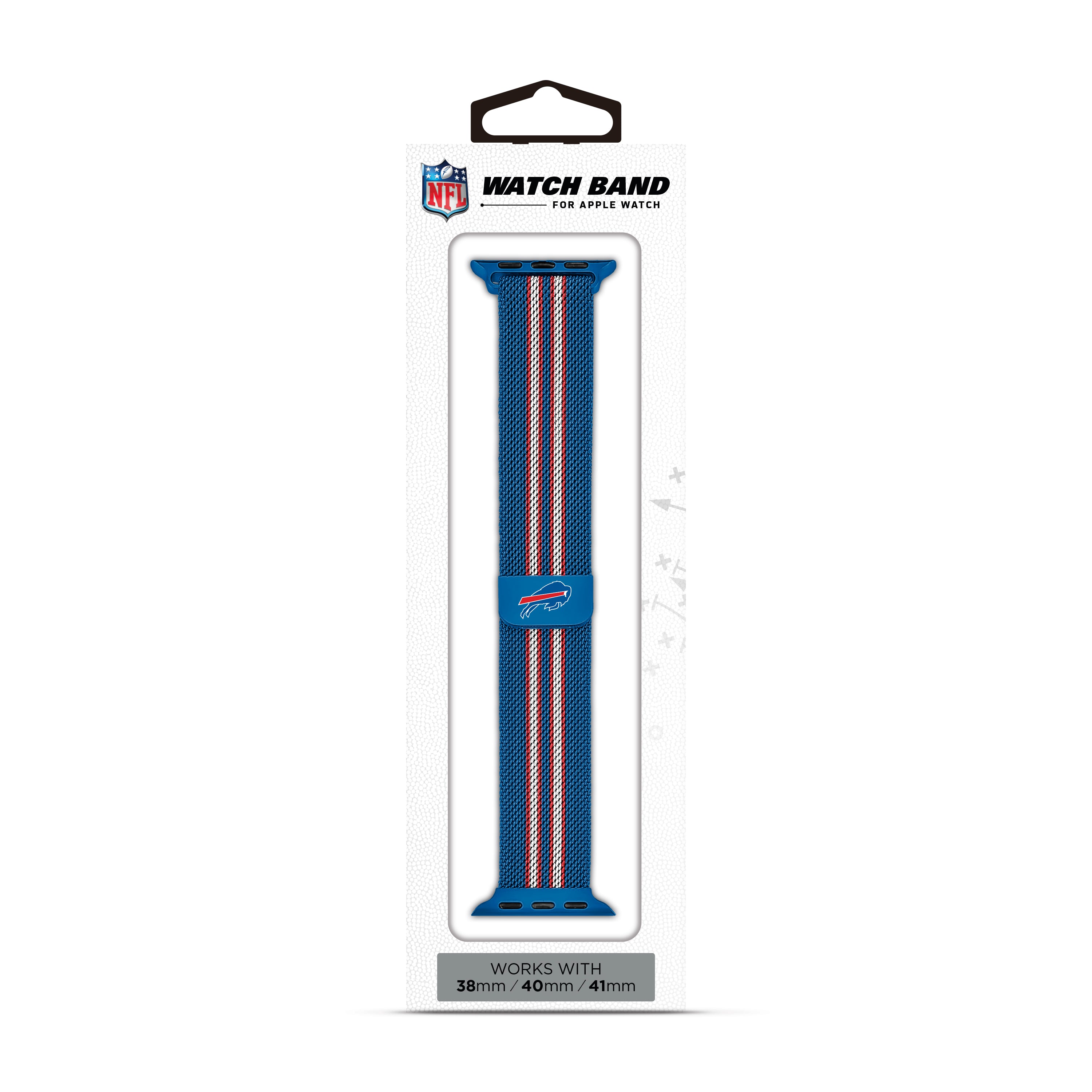 Buffalo Bills NFL Striped Metallic Watch Band (38mm)