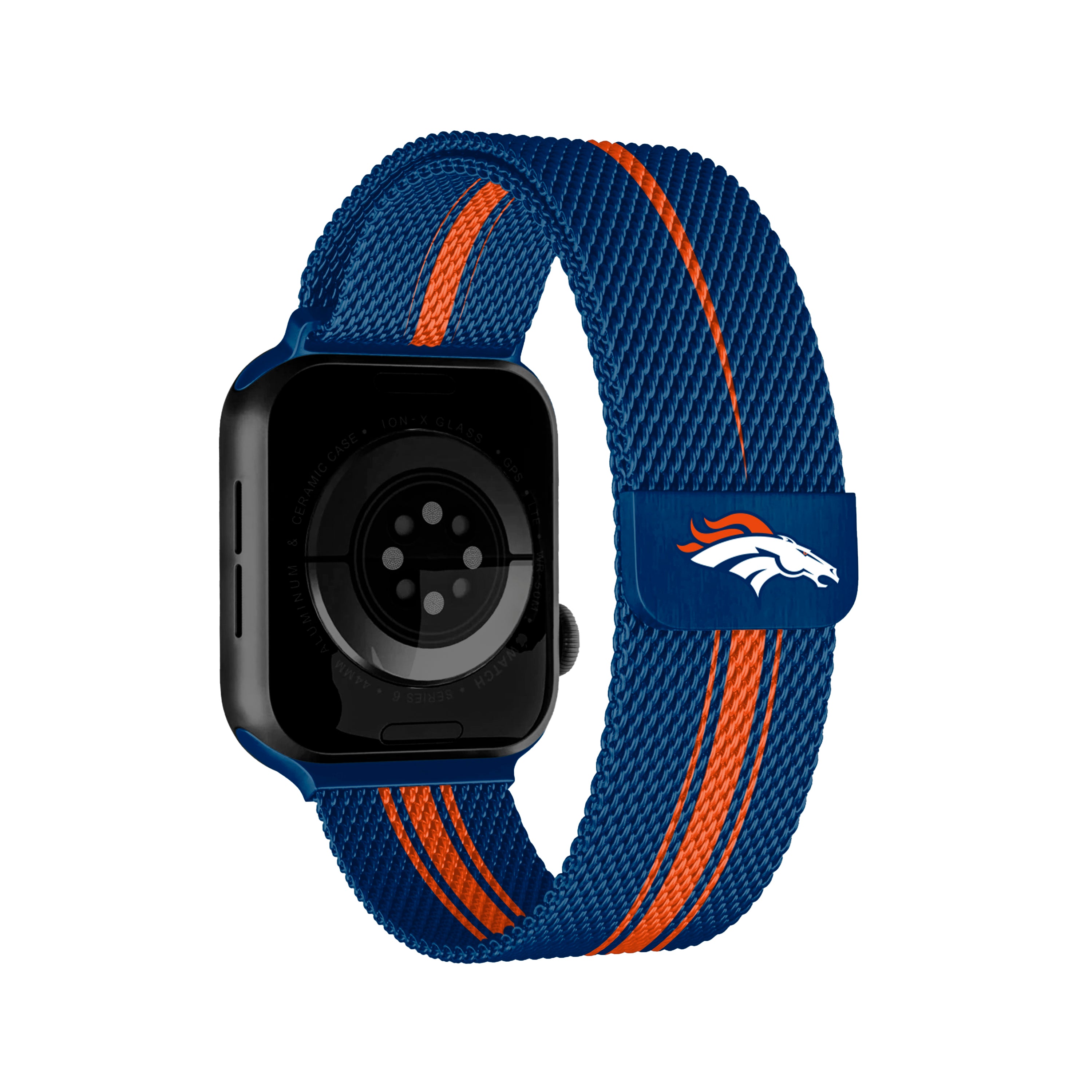 Denver Broncos NFL Striped Metallic Watch Band (38mm)