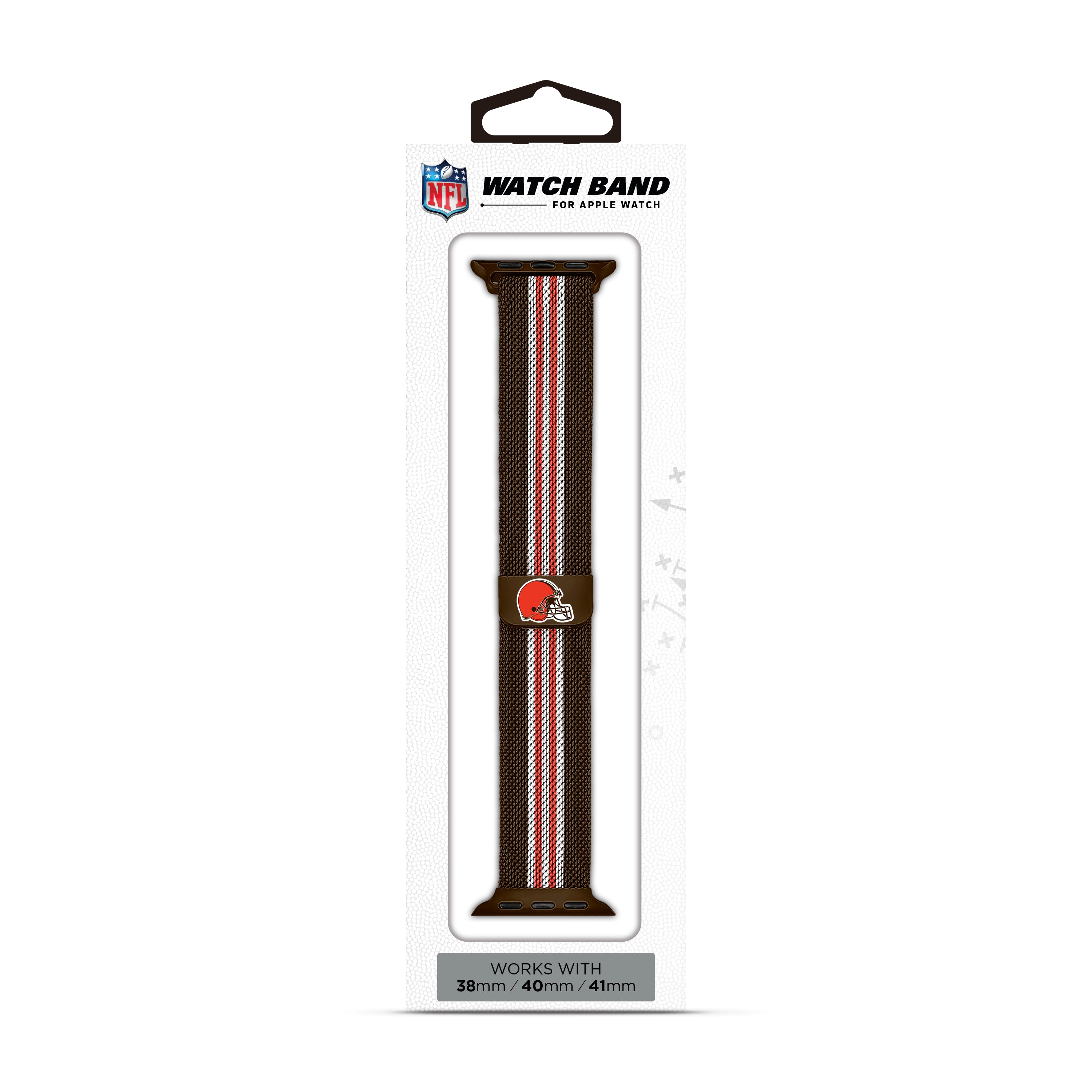 Cleveland Browns NFL Striped Metallic Watch Band (38mm)